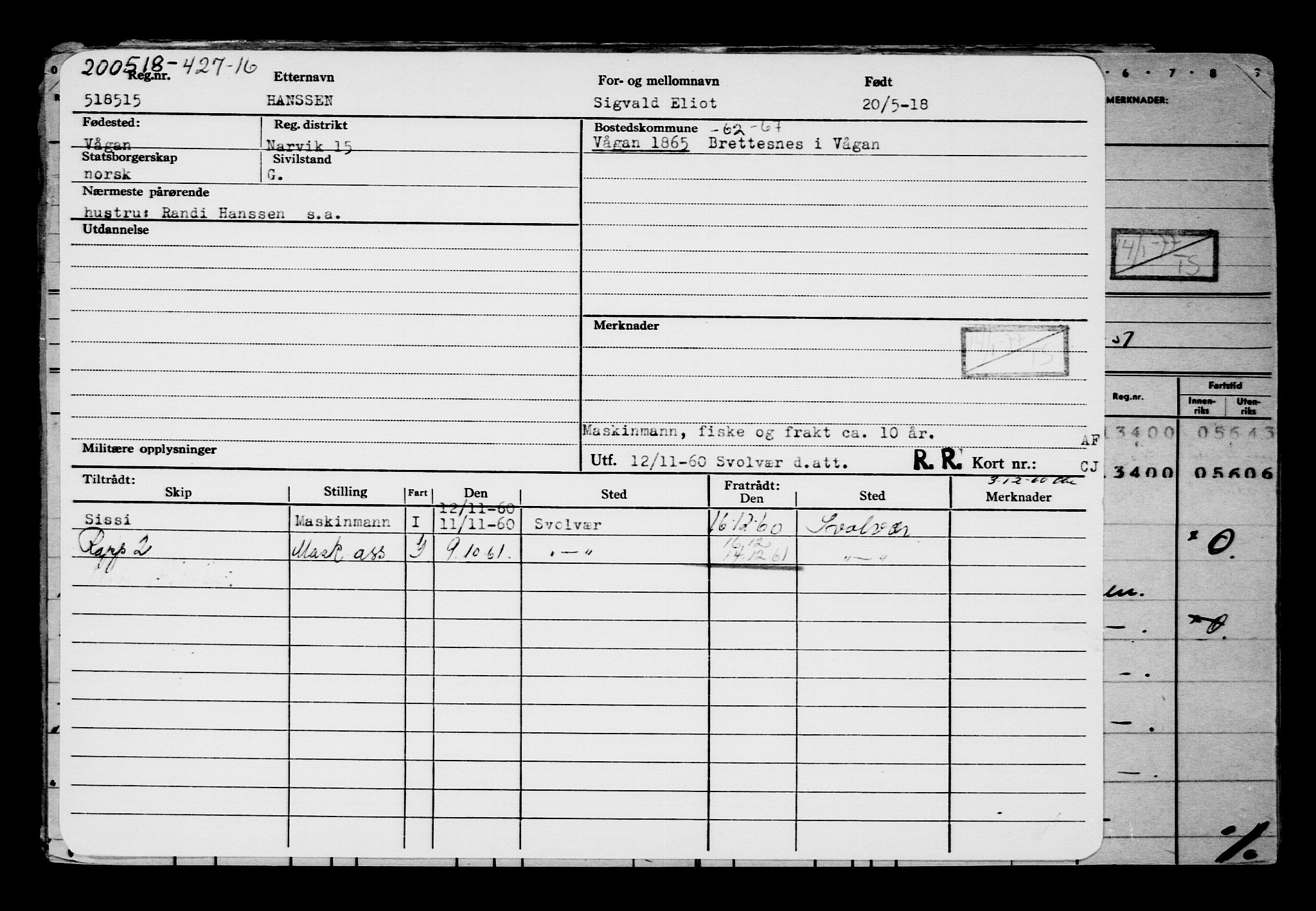 Direktoratet for sjømenn, AV/RA-S-3545/G/Gb/L0158: Hovedkort, 1918, p. 414