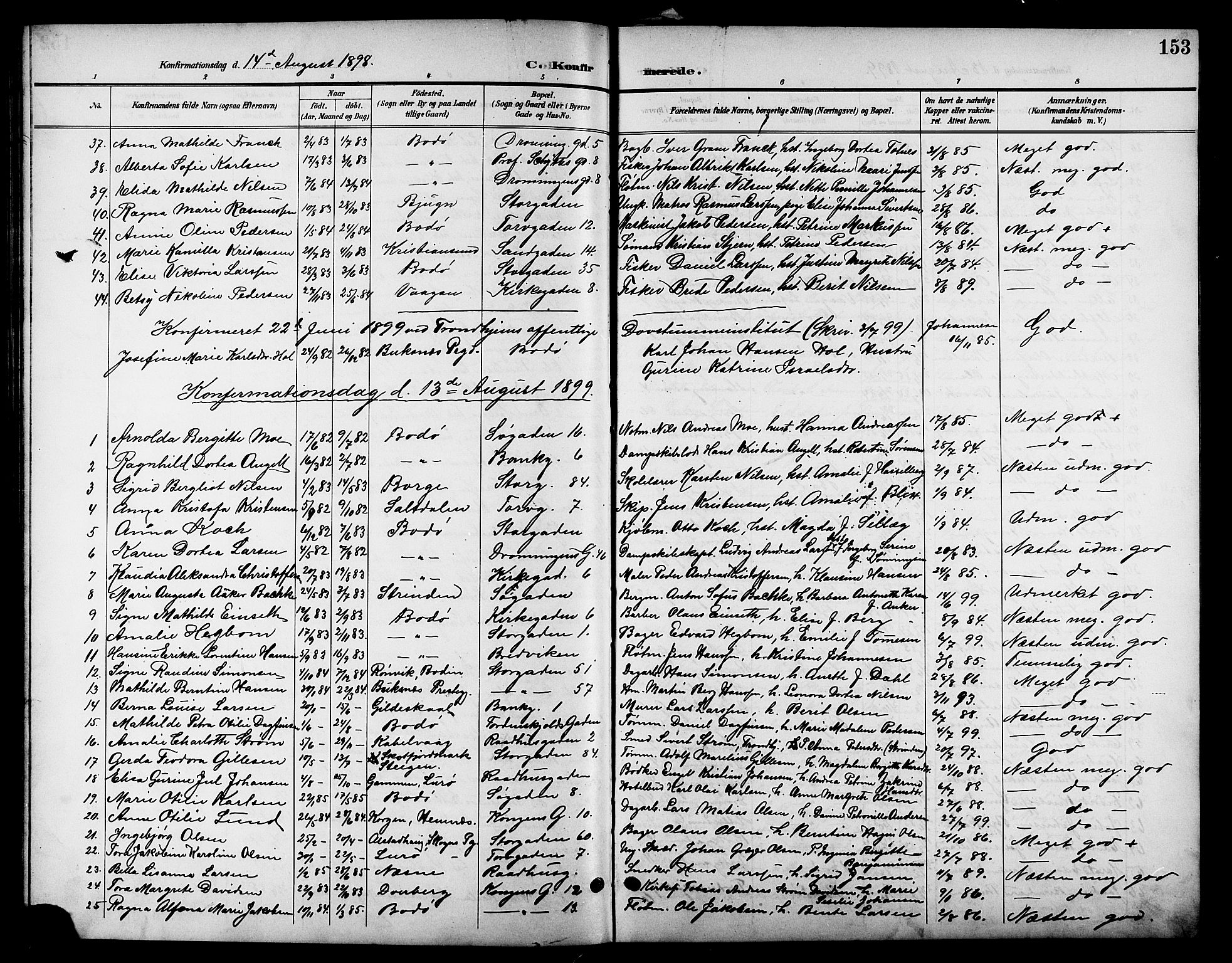 Ministerialprotokoller, klokkerbøker og fødselsregistre - Nordland, SAT/A-1459/801/L0033: Parish register (copy) no. 801C08, 1898-1910, p. 153