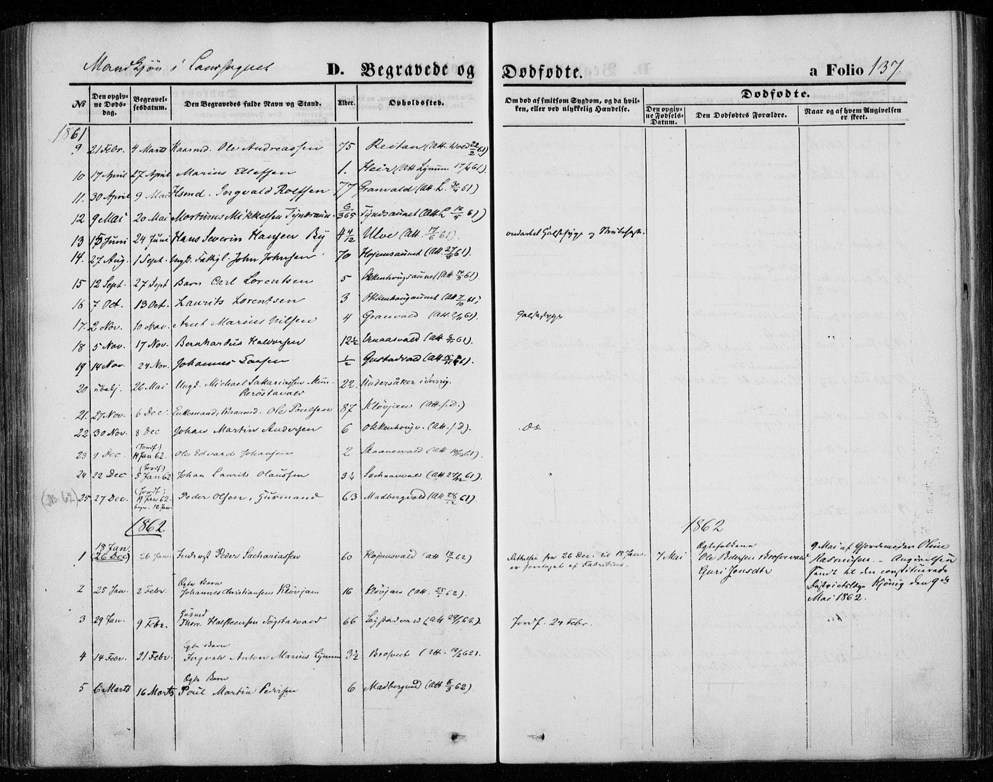 Ministerialprotokoller, klokkerbøker og fødselsregistre - Nord-Trøndelag, SAT/A-1458/720/L0184: Parish register (official) no. 720A02 /2, 1855-1863, p. 137