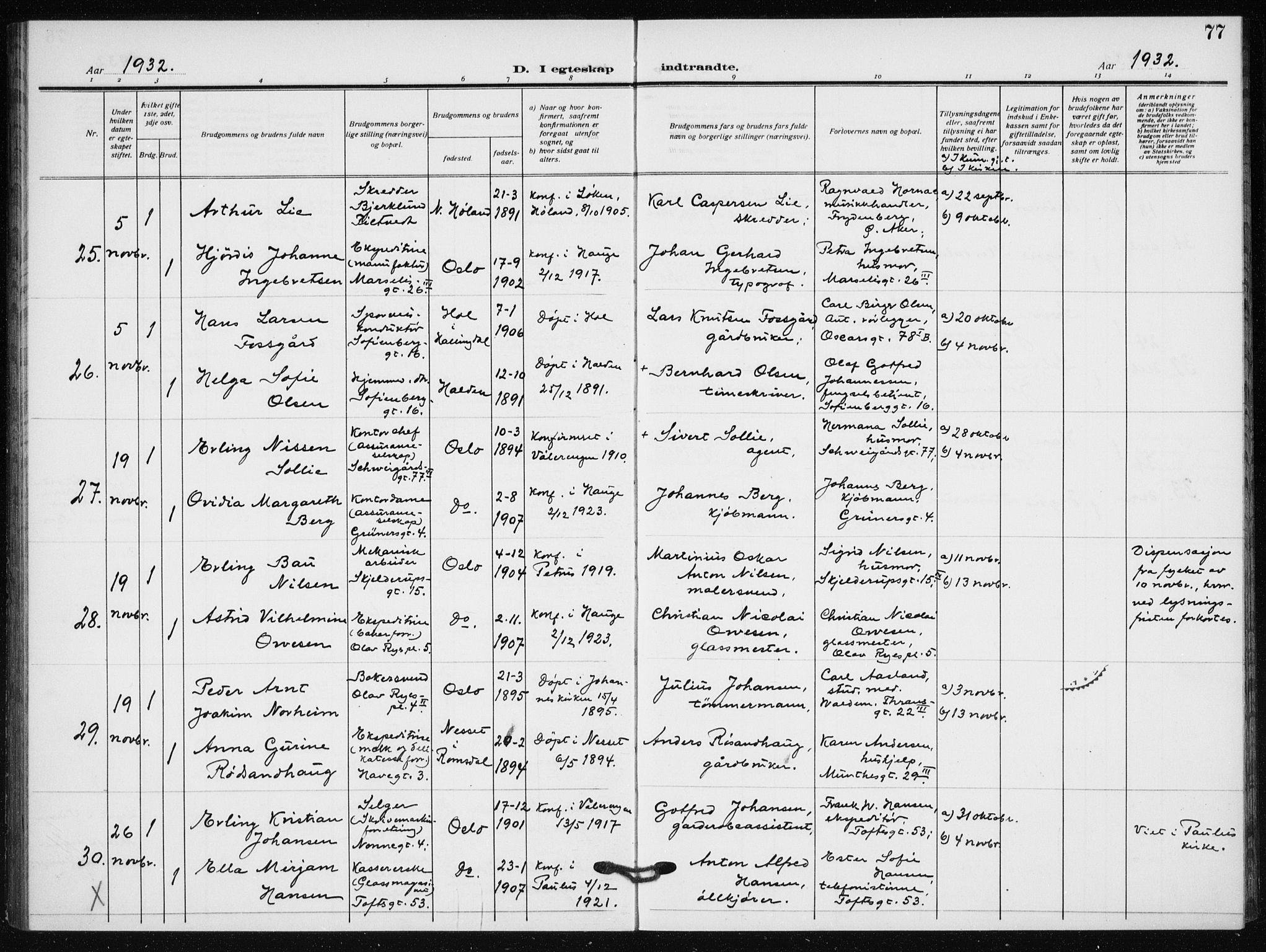Hauge prestekontor Kirkebøker, AV/SAO-A-10849/F/Fa/L0003: Parish register (official) no. 3, 1917-1938, p. 77