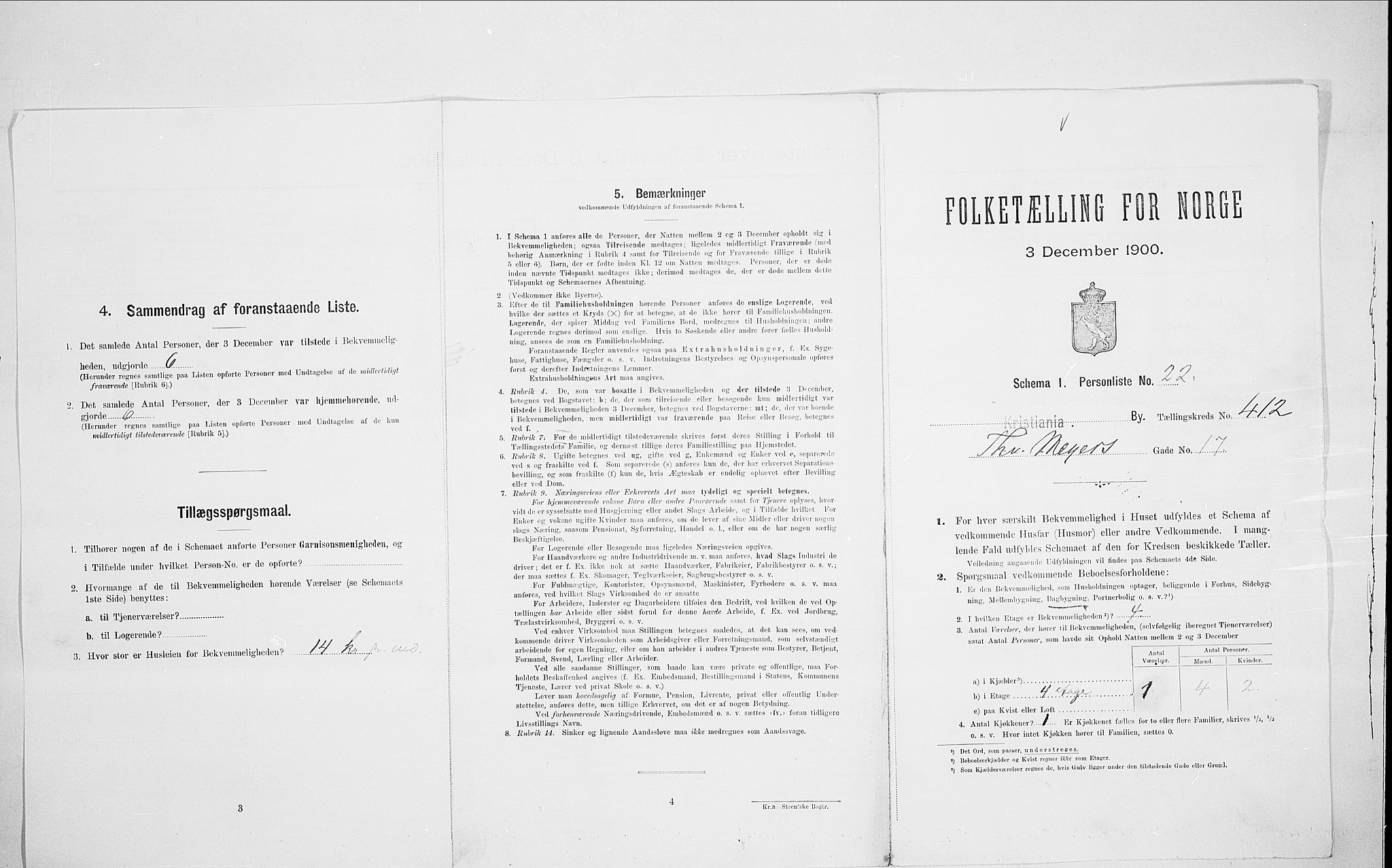 SAO, 1900 census for Kristiania, 1900, p. 98445