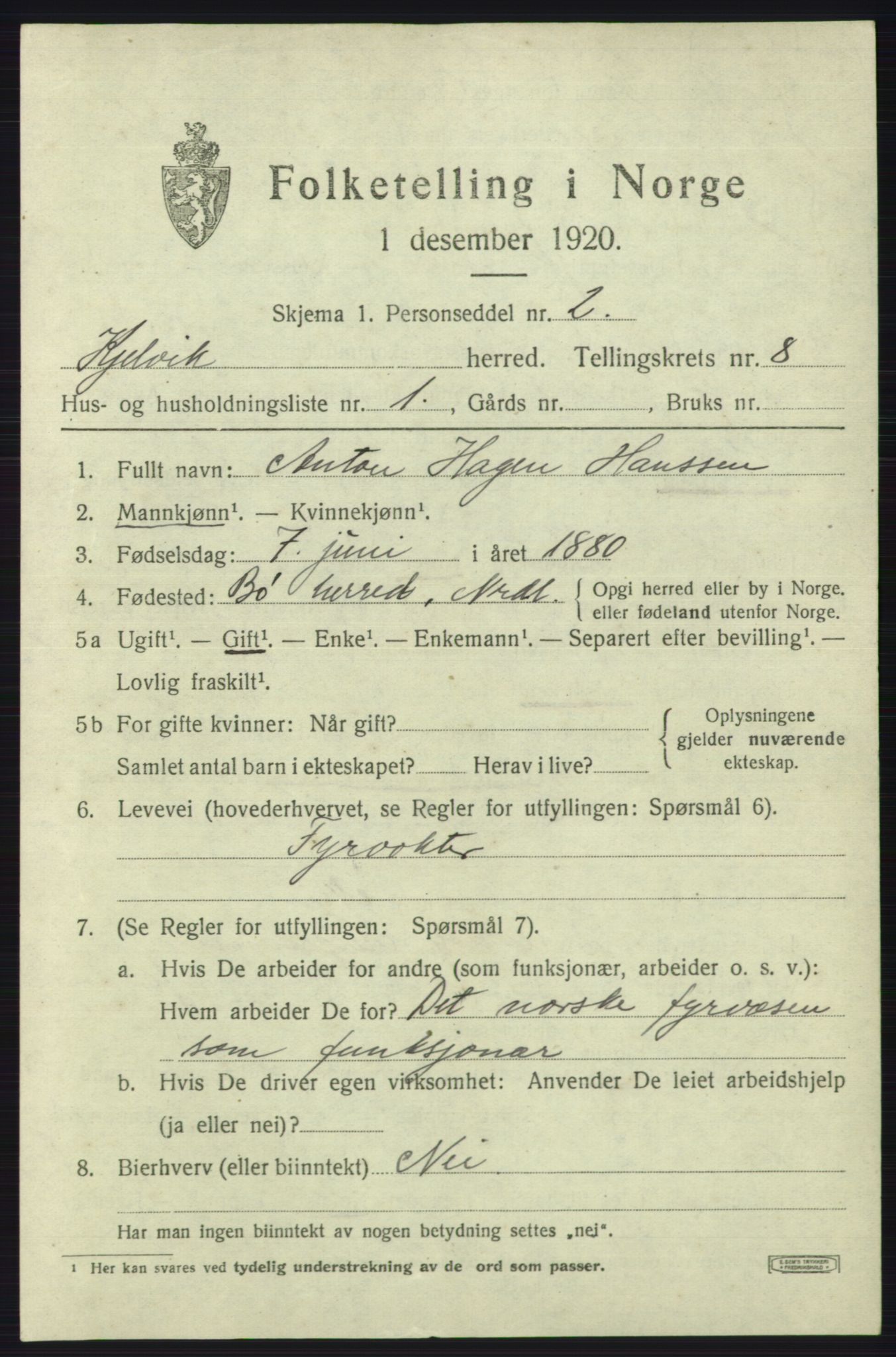 SATØ, 1920 census for Kjelvik, 1920, p. 6427