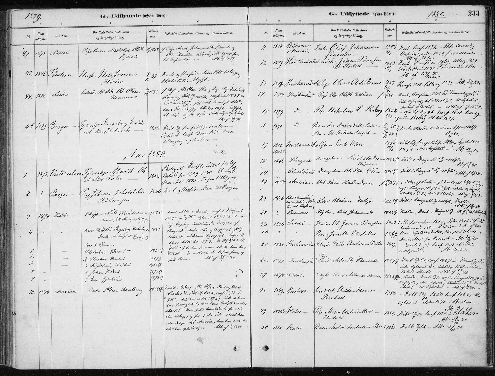 Ministerialprotokoller, klokkerbøker og fødselsregistre - Møre og Romsdal, AV/SAT-A-1454/586/L0987: Parish register (official) no. 586A13, 1879-1892, p. 233