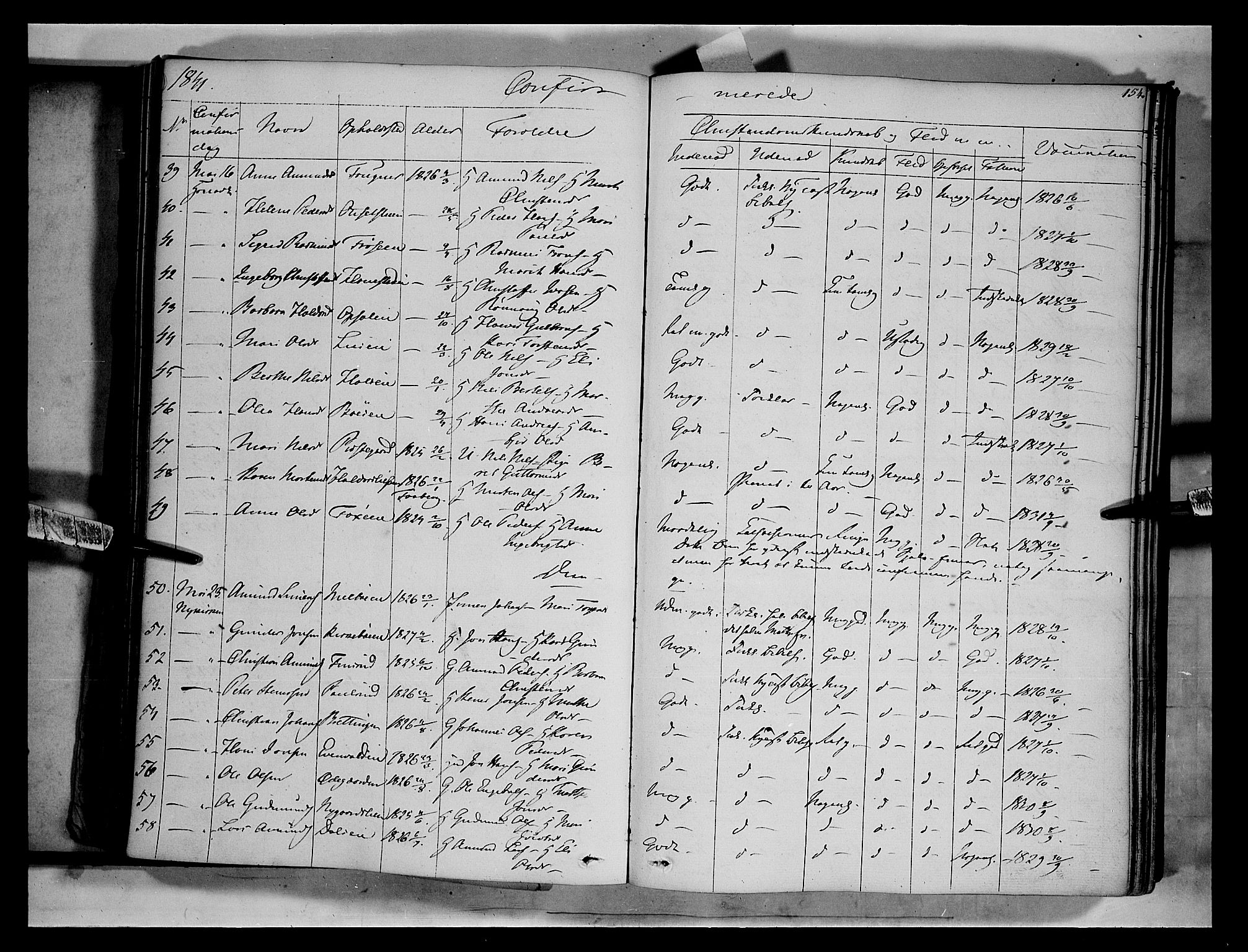 Gausdal prestekontor, SAH/PREST-090/H/Ha/Haa/L0007: Parish register (official) no. 7, 1840-1850, p. 154
