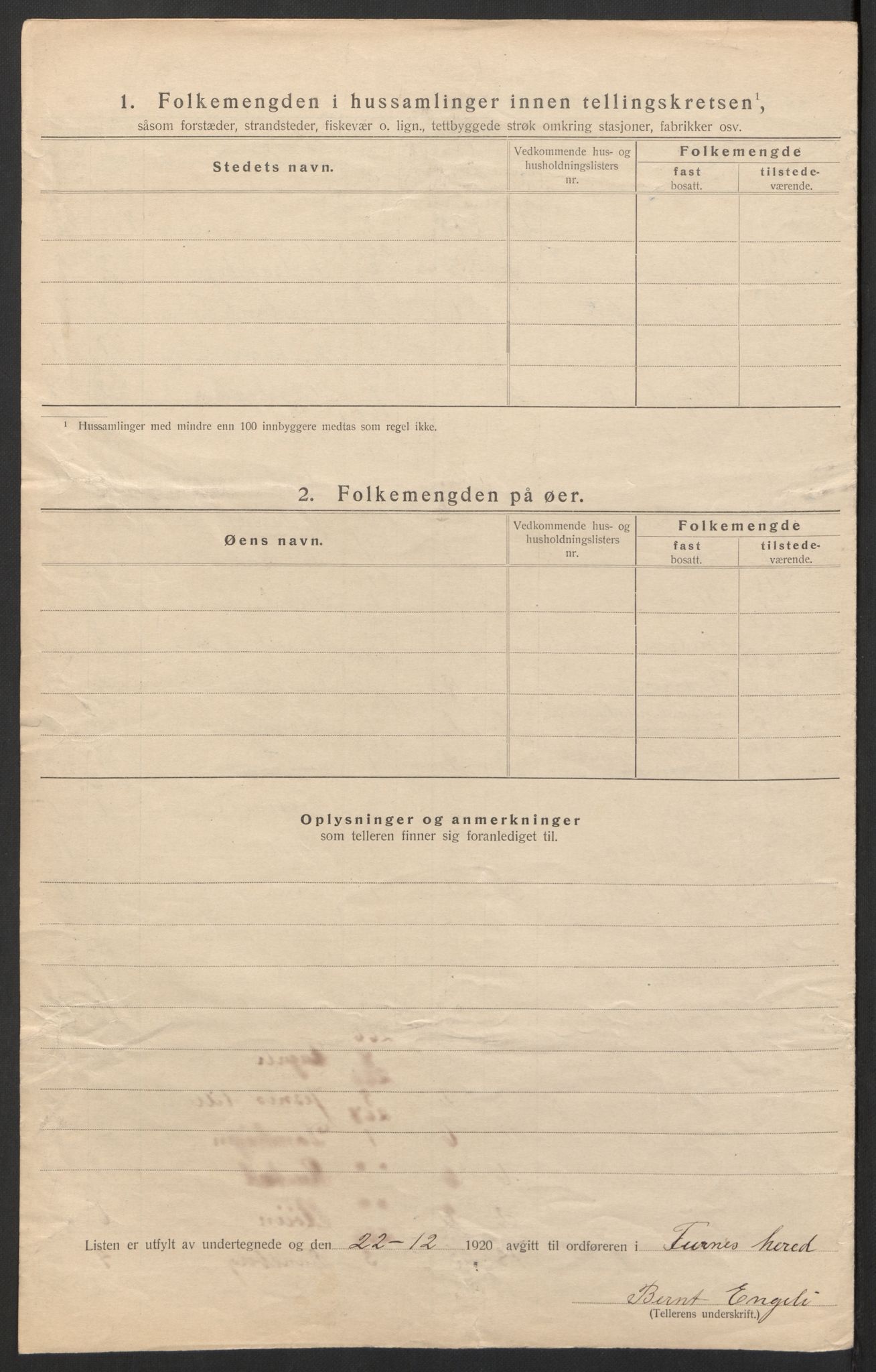 SAH, 1920 census for Furnes, 1920, p. 8