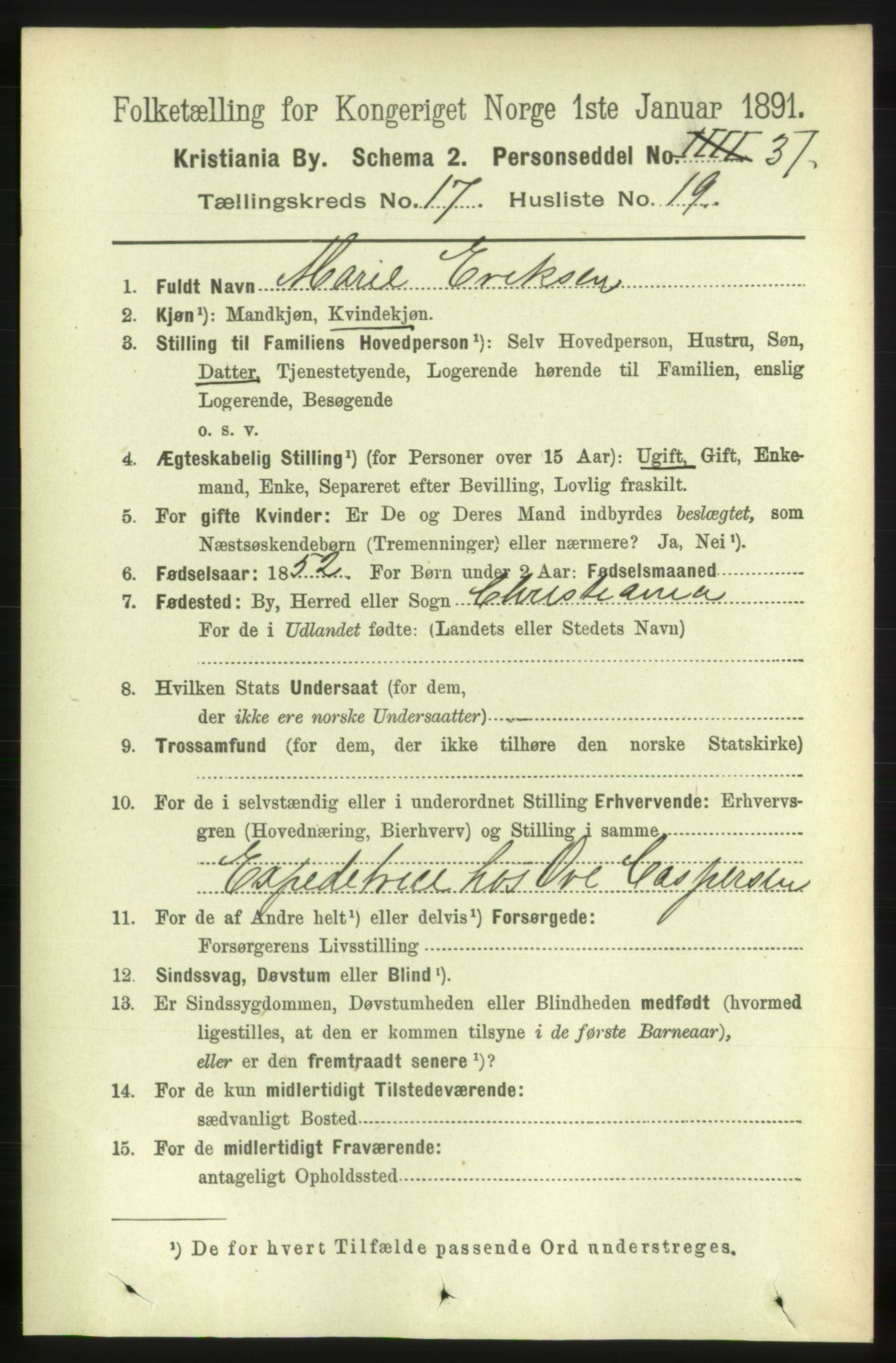 RA, 1891 census for 0301 Kristiania, 1891, p. 8544