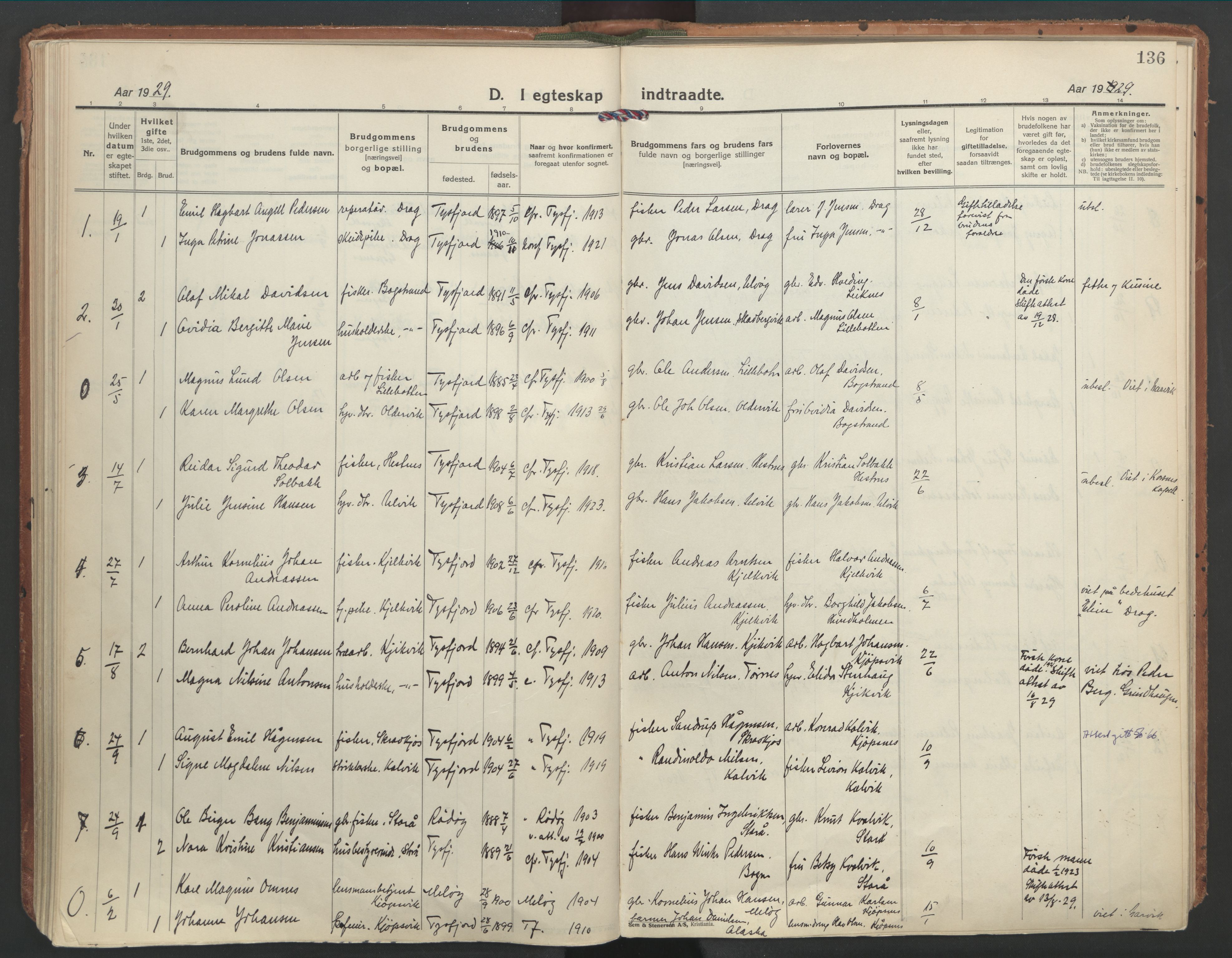 Ministerialprotokoller, klokkerbøker og fødselsregistre - Nordland, AV/SAT-A-1459/861/L0873: Parish register (official) no. 861A08, 1923-1932, p. 136