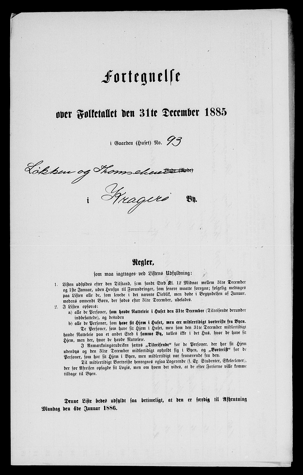 SAKO, 1885 census for 0801 Kragerø, 1885, p. 838