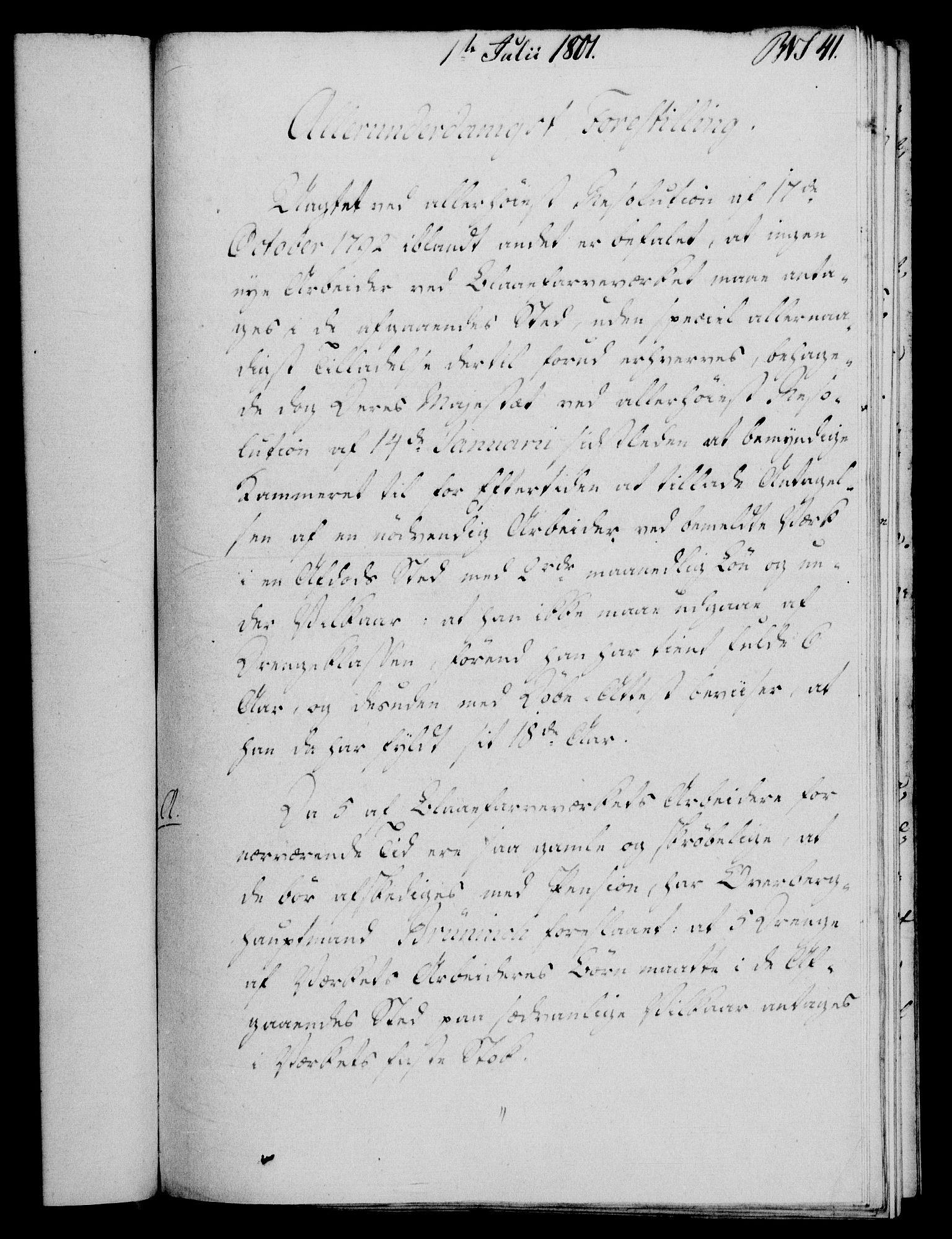 Rentekammeret, Renteskriverkontorene, AV/RA-EA-3115/M/Mf/Mfb/L0005: Relasjons- og resolusjonsprotokoll med register (merket RK 54.11), 1801-1802