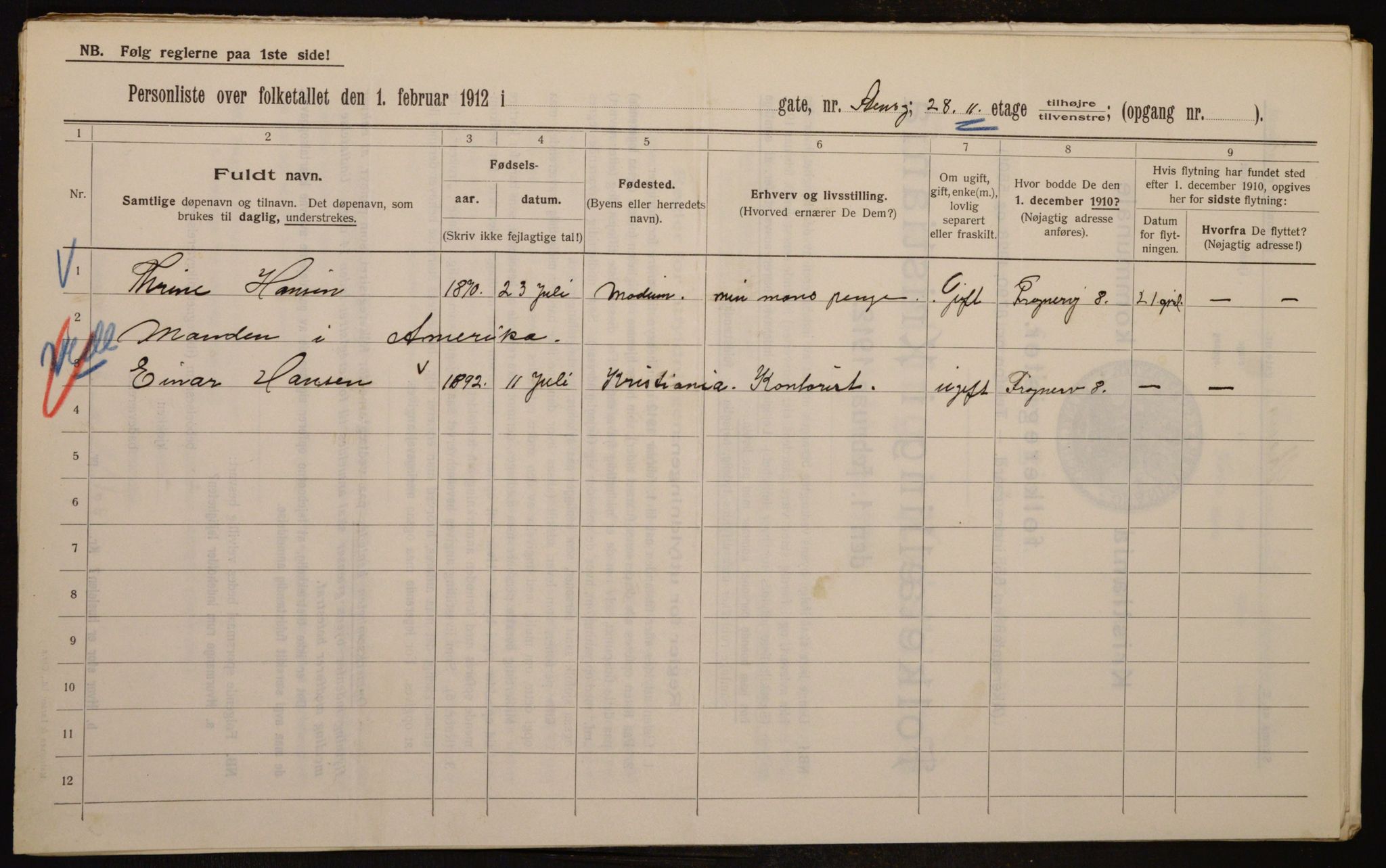 OBA, Municipal Census 1912 for Kristiania, 1912, p. 101959