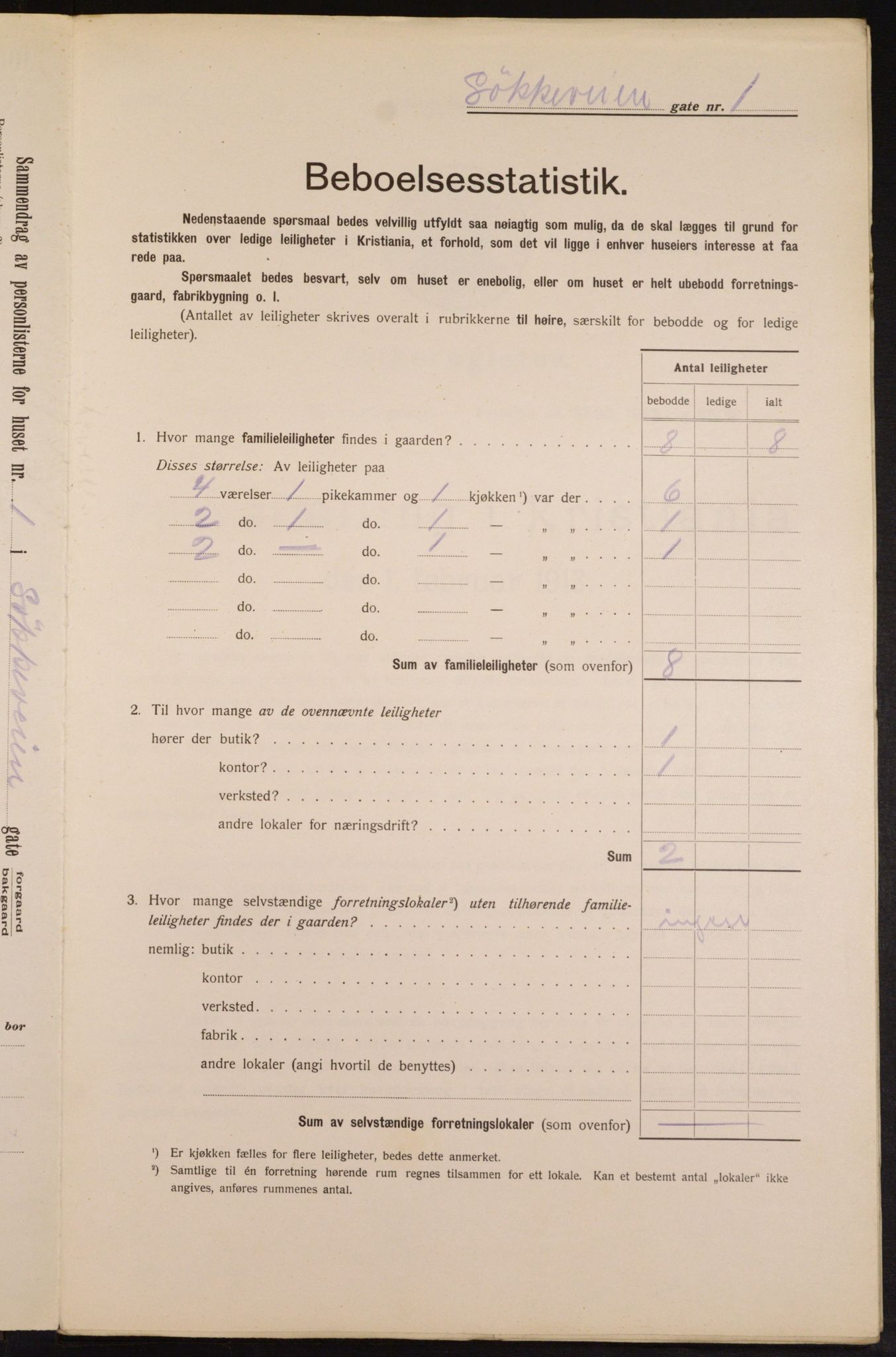 OBA, Municipal Census 1913 for Kristiania, 1913, p. 58426