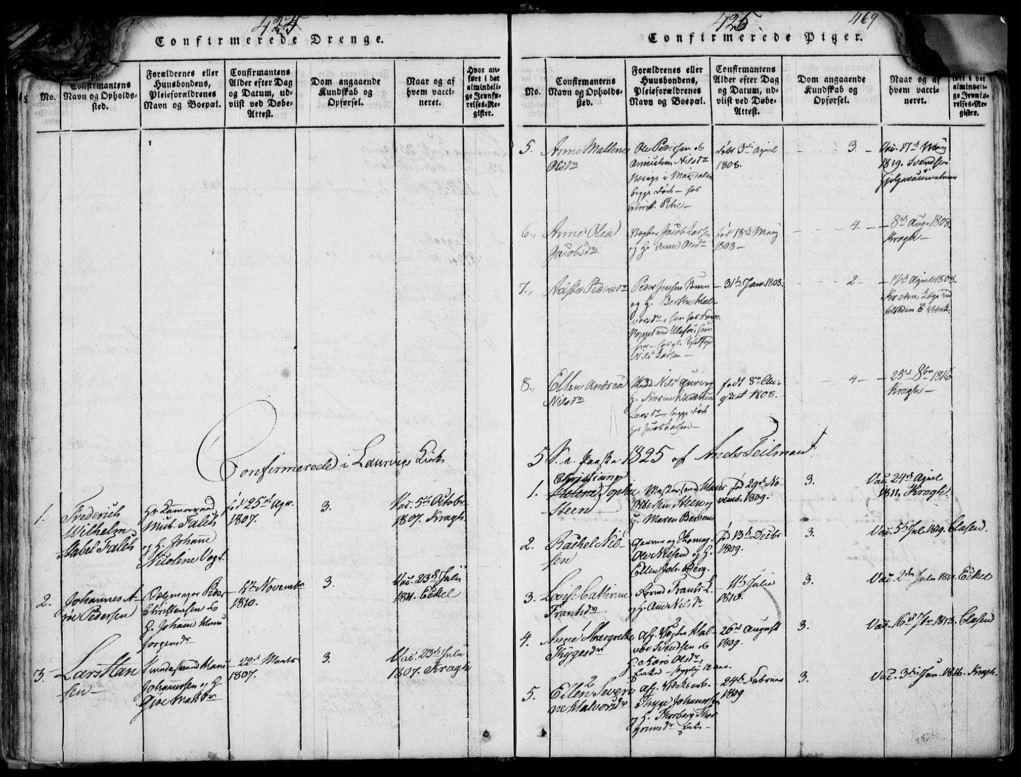 Larvik kirkebøker, AV/SAKO-A-352/F/Fb/L0002: Parish register (official) no. II 2, 1818-1842, p. 424-425