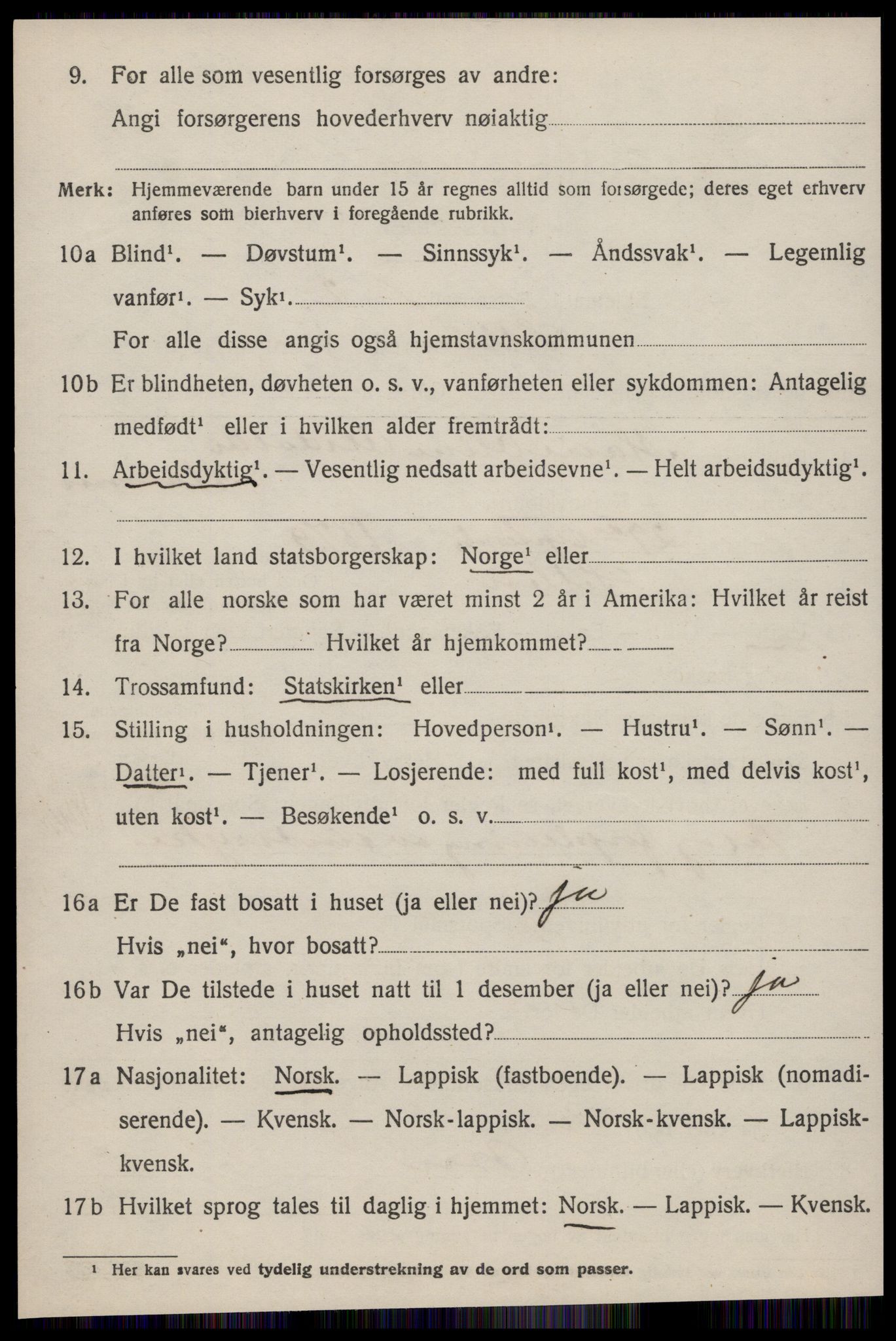 SAT, 1920 census for Selbu, 1920, p. 2755