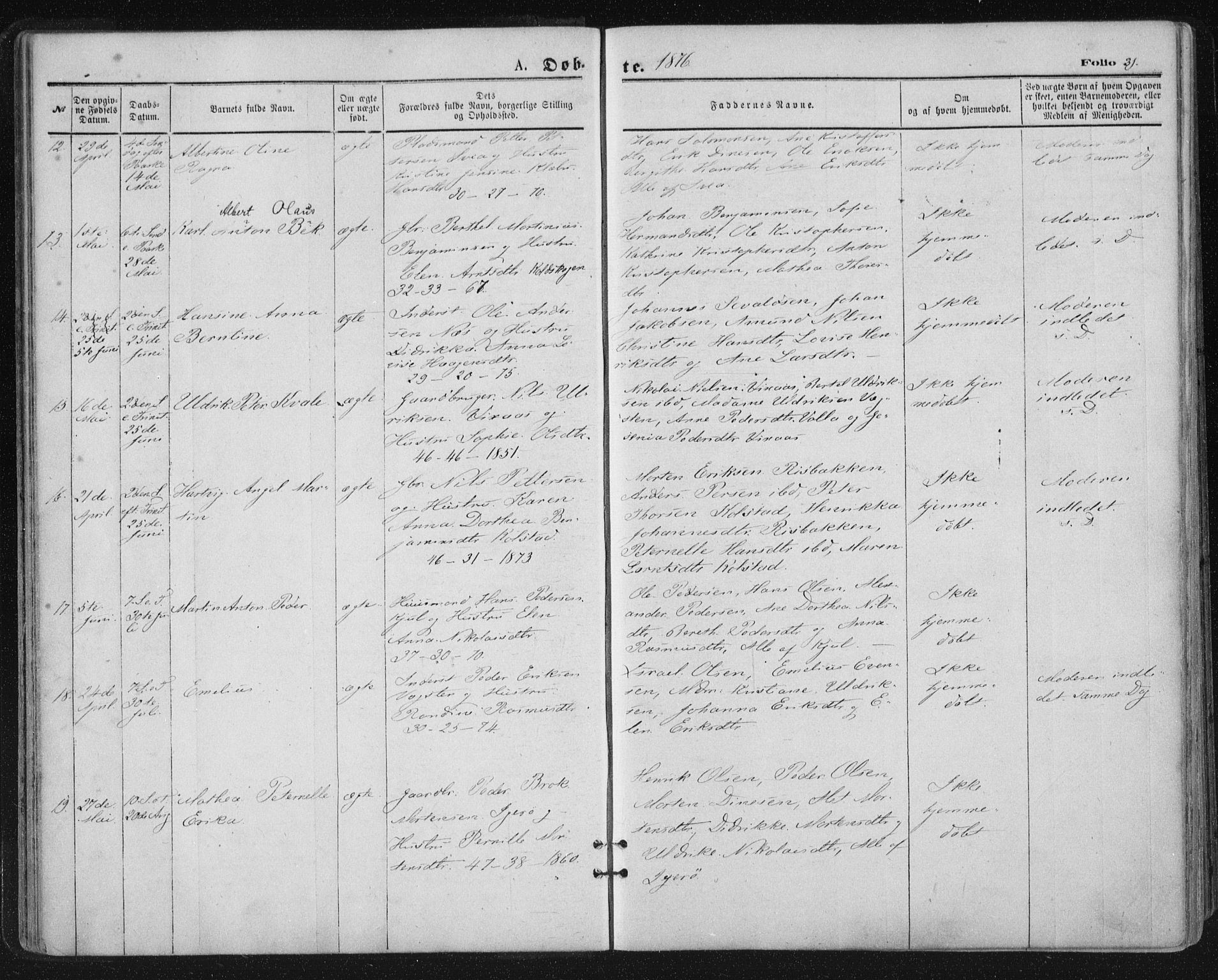 Ministerialprotokoller, klokkerbøker og fødselsregistre - Nordland, AV/SAT-A-1459/816/L0241: Parish register (official) no. 816A07, 1870-1885, p. 31