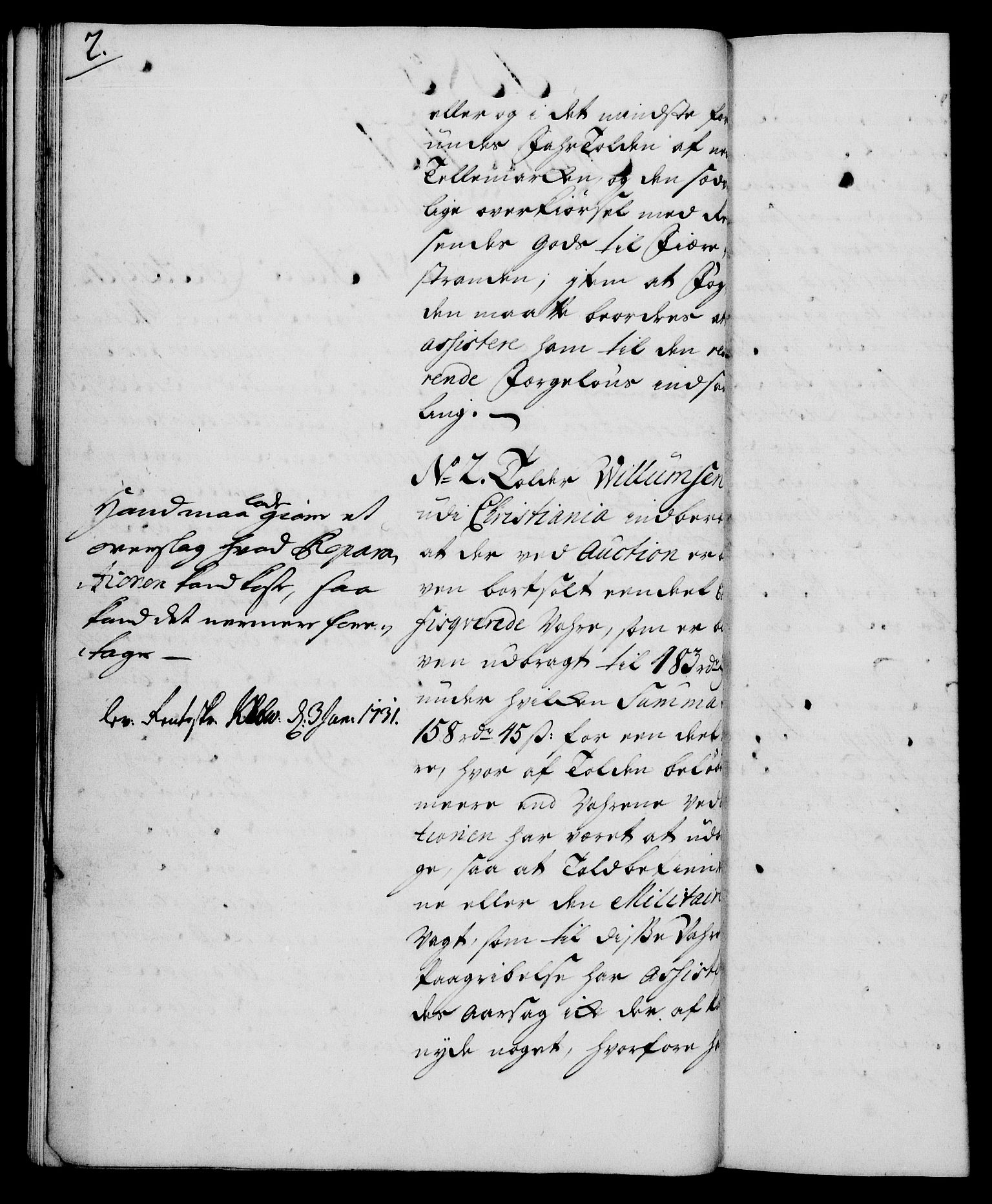 Rentekammeret, Kammerkanselliet, RA/EA-3111/G/Gh/Gha/L0013: Norsk ekstraktmemorialprotokoll (merket RK 53.58), 1731, p. 2