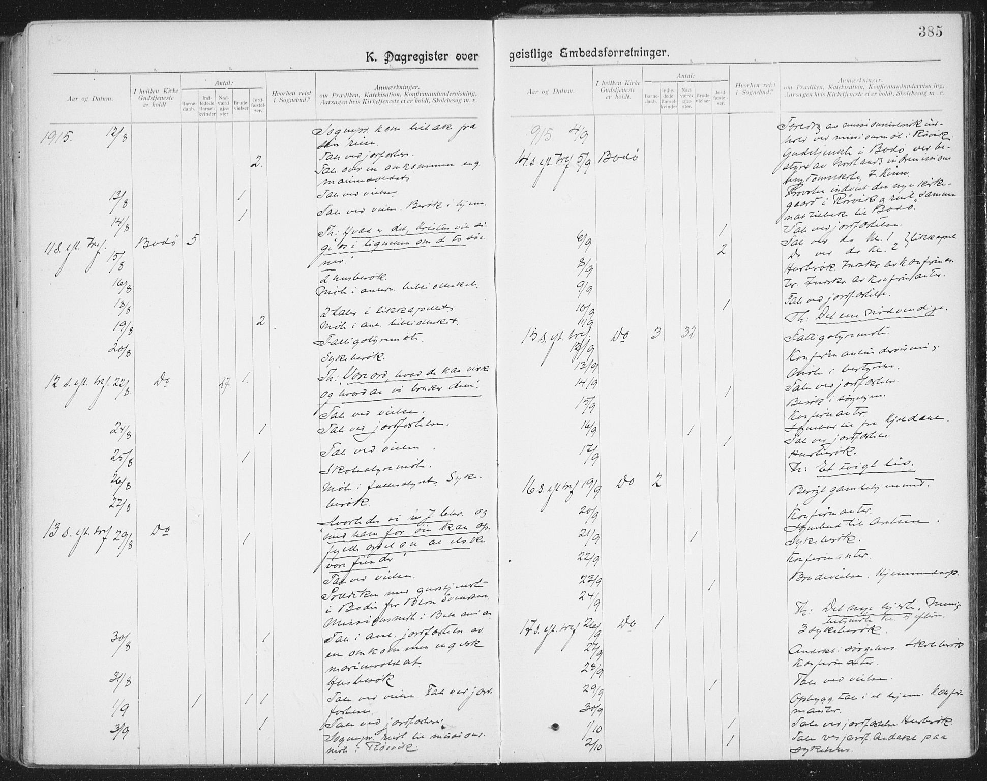Ministerialprotokoller, klokkerbøker og fødselsregistre - Nordland, SAT/A-1459/801/L0012: Parish register (official) no. 801A12, 1900-1916, p. 385
