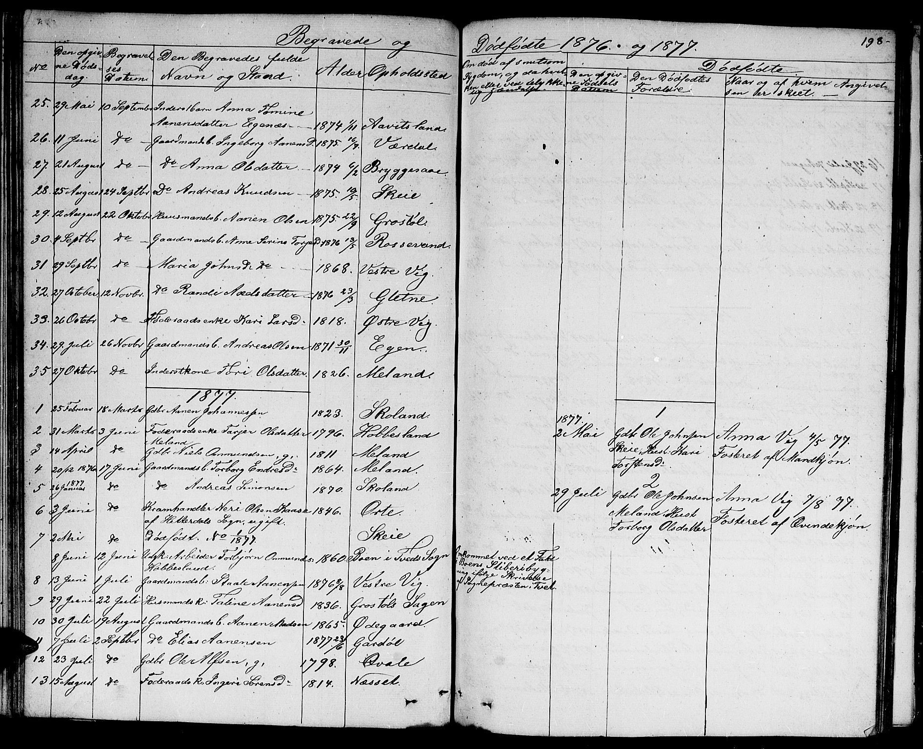 Hægebostad sokneprestkontor, AV/SAK-1111-0024/F/Fb/Fbb/L0002: Parish register (copy) no. B 2, 1851-1886, p. 198