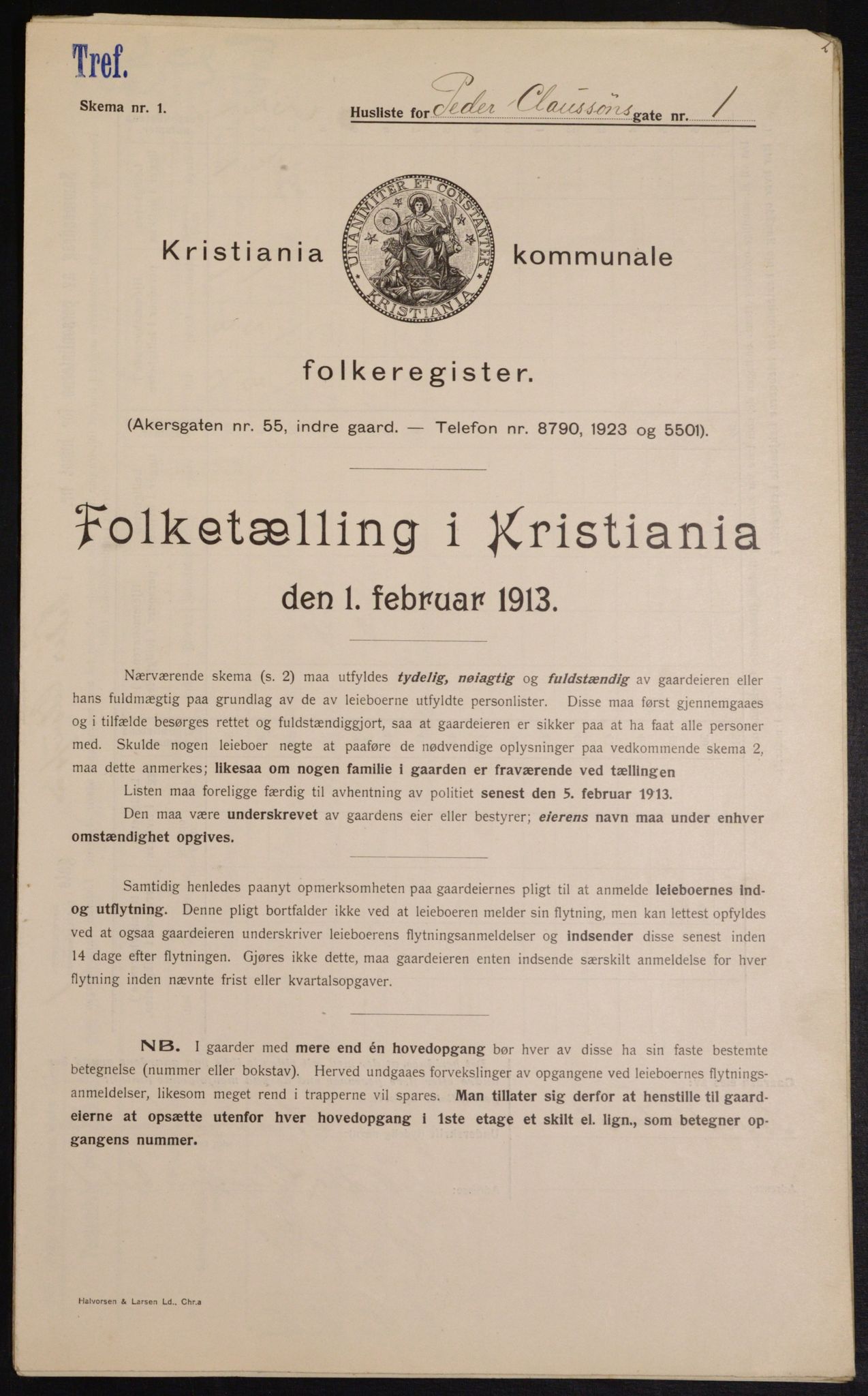 OBA, Municipal Census 1913 for Kristiania, 1913, p. 78906