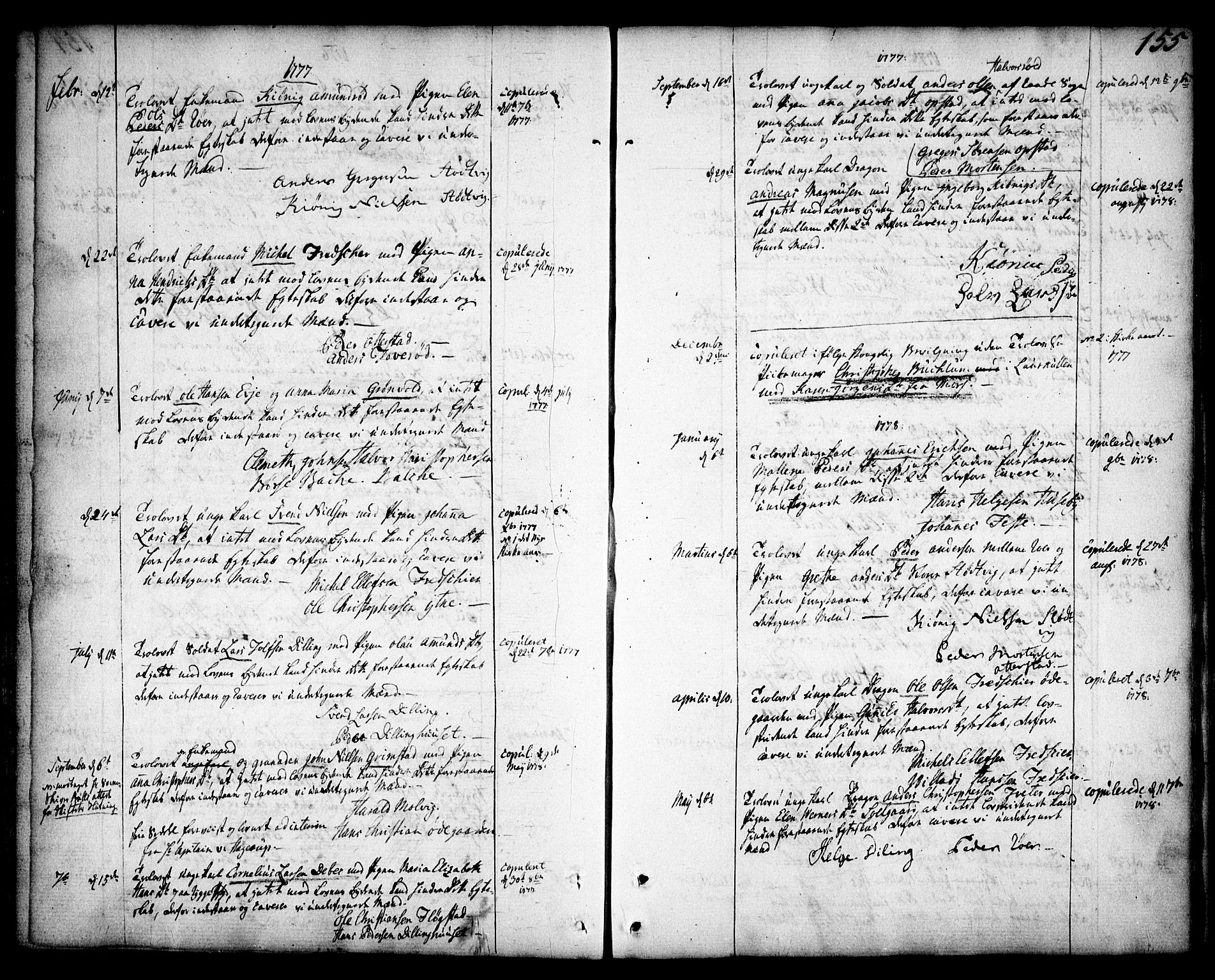 Rygge prestekontor Kirkebøker, SAO/A-10084b/F/Fa/L0002: Parish register (official) no. 2, 1771-1814, p. 155