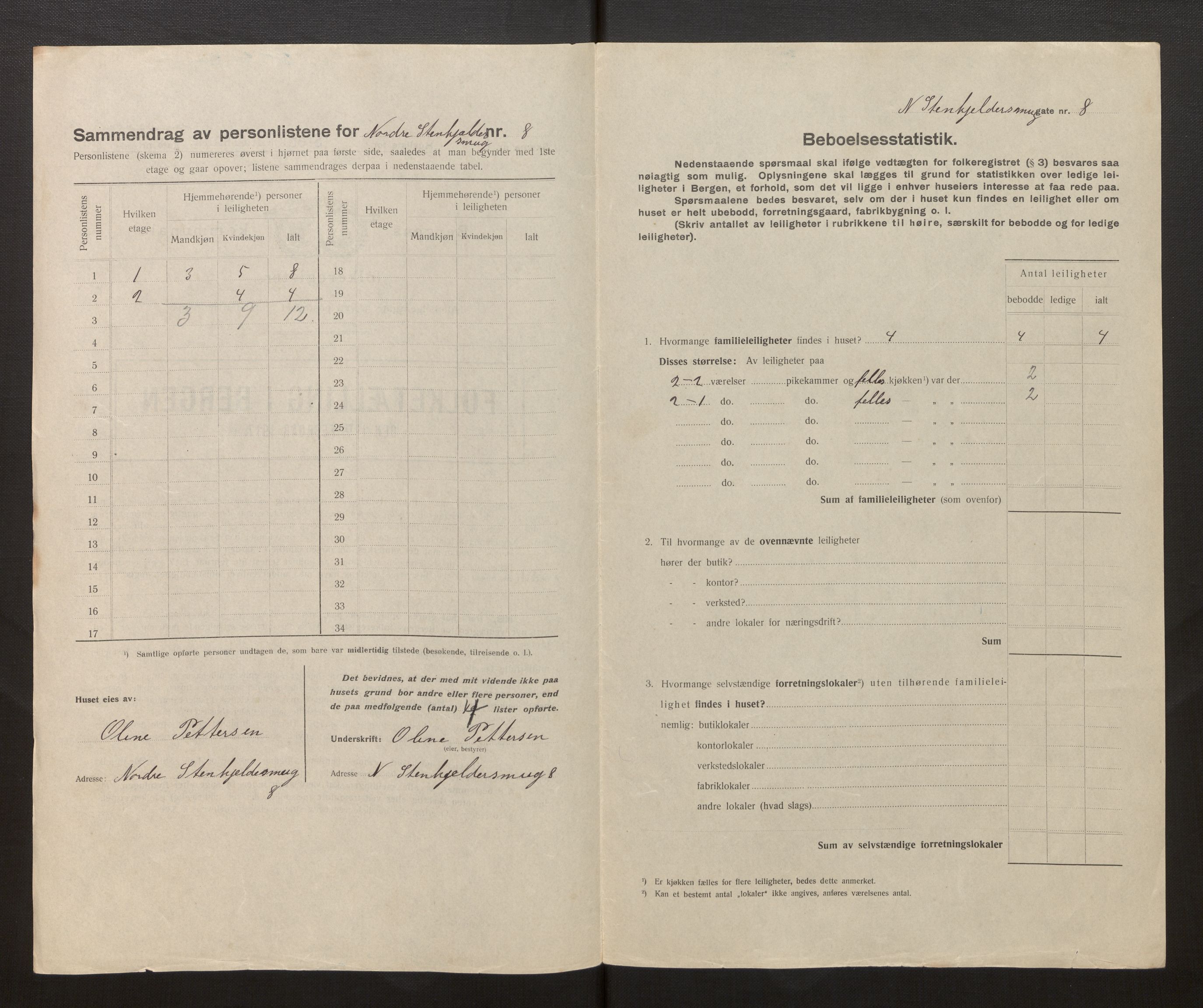 SAB, Municipal Census 1917 for Bergen, 1917, p. 37337