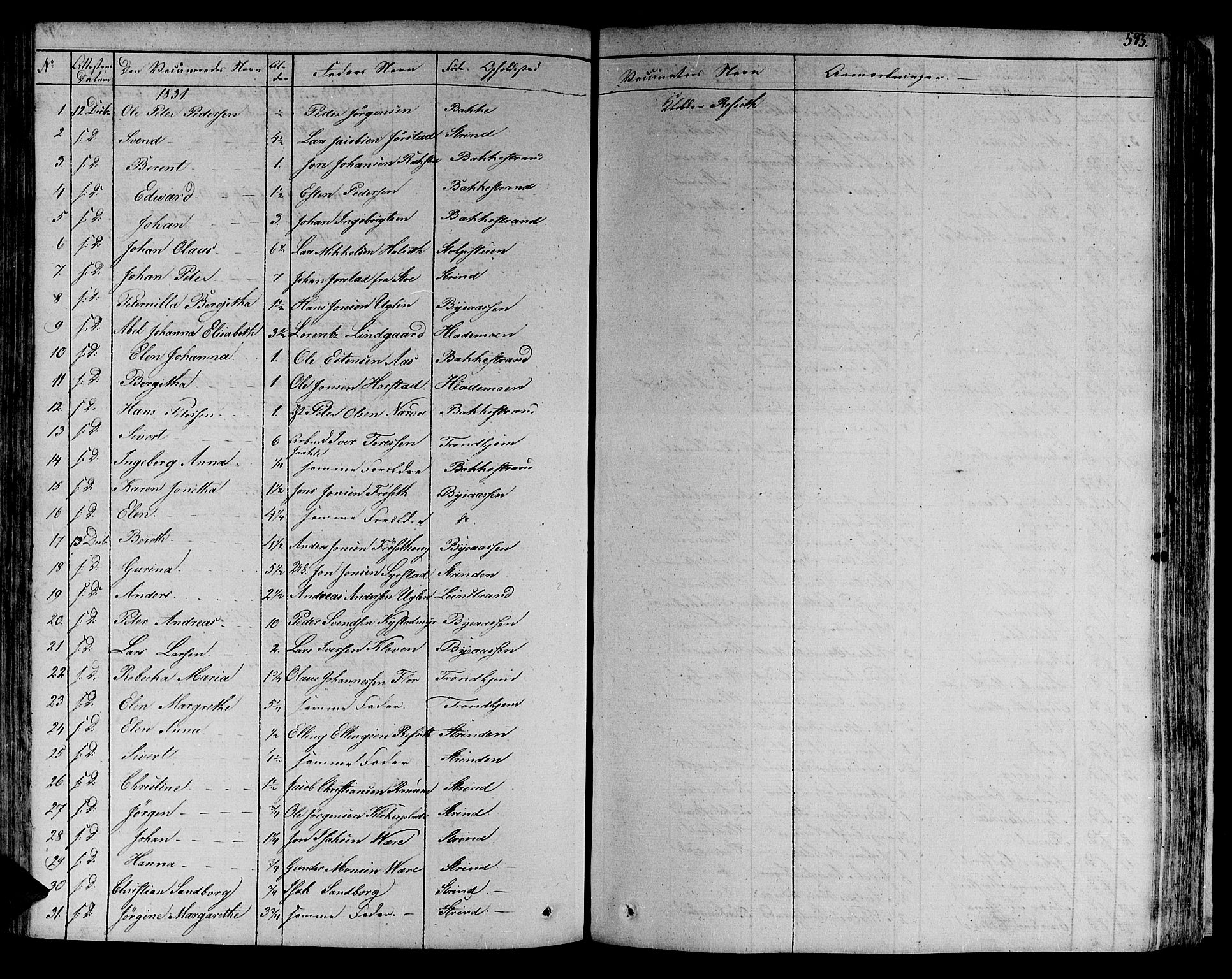 Ministerialprotokoller, klokkerbøker og fødselsregistre - Sør-Trøndelag, SAT/A-1456/606/L0286: Parish register (official) no. 606A04 /1, 1823-1840, p. 593
