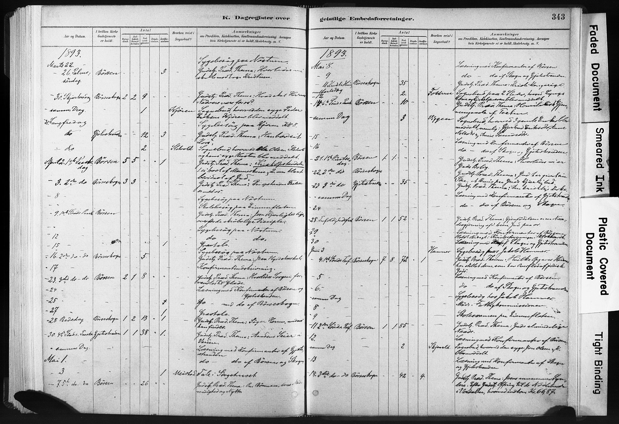 Ministerialprotokoller, klokkerbøker og fødselsregistre - Sør-Trøndelag, SAT/A-1456/665/L0773: Parish register (official) no. 665A08, 1879-1905, p. 343