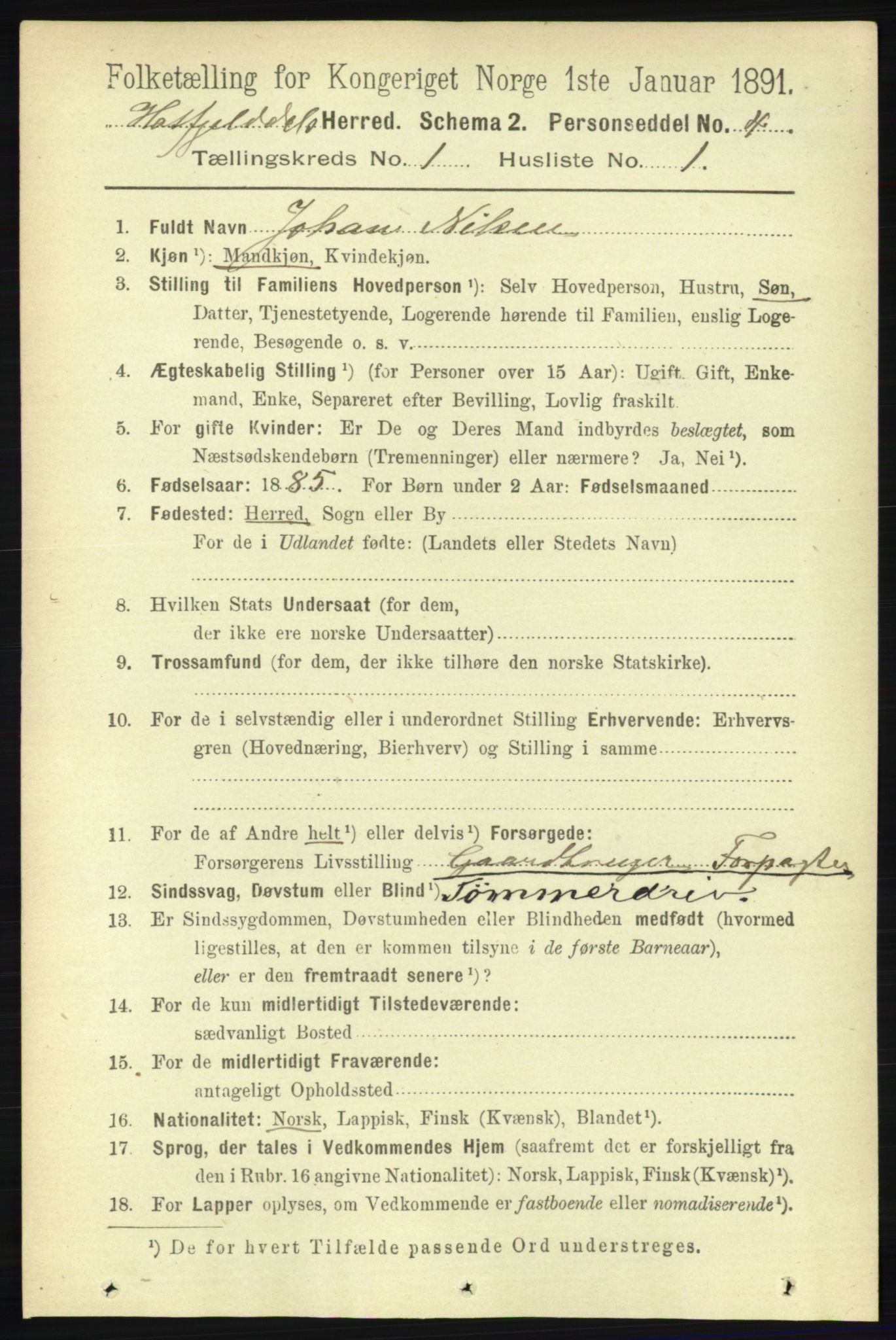 RA, 1891 census for 1826 Hattfjelldal, 1891, p. 42