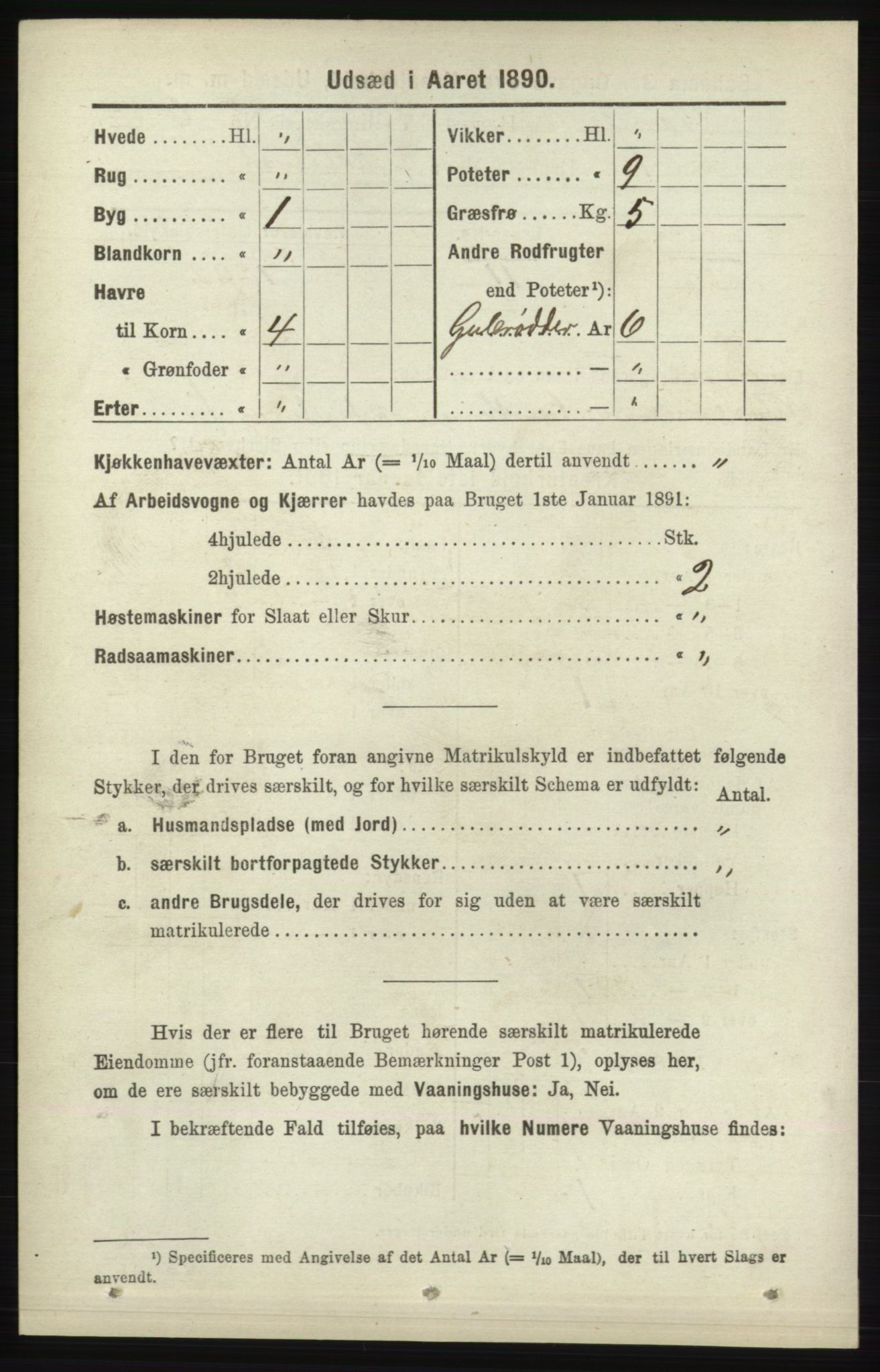RA, 1891 census for 1041 Vanse, 1891, p. 8964