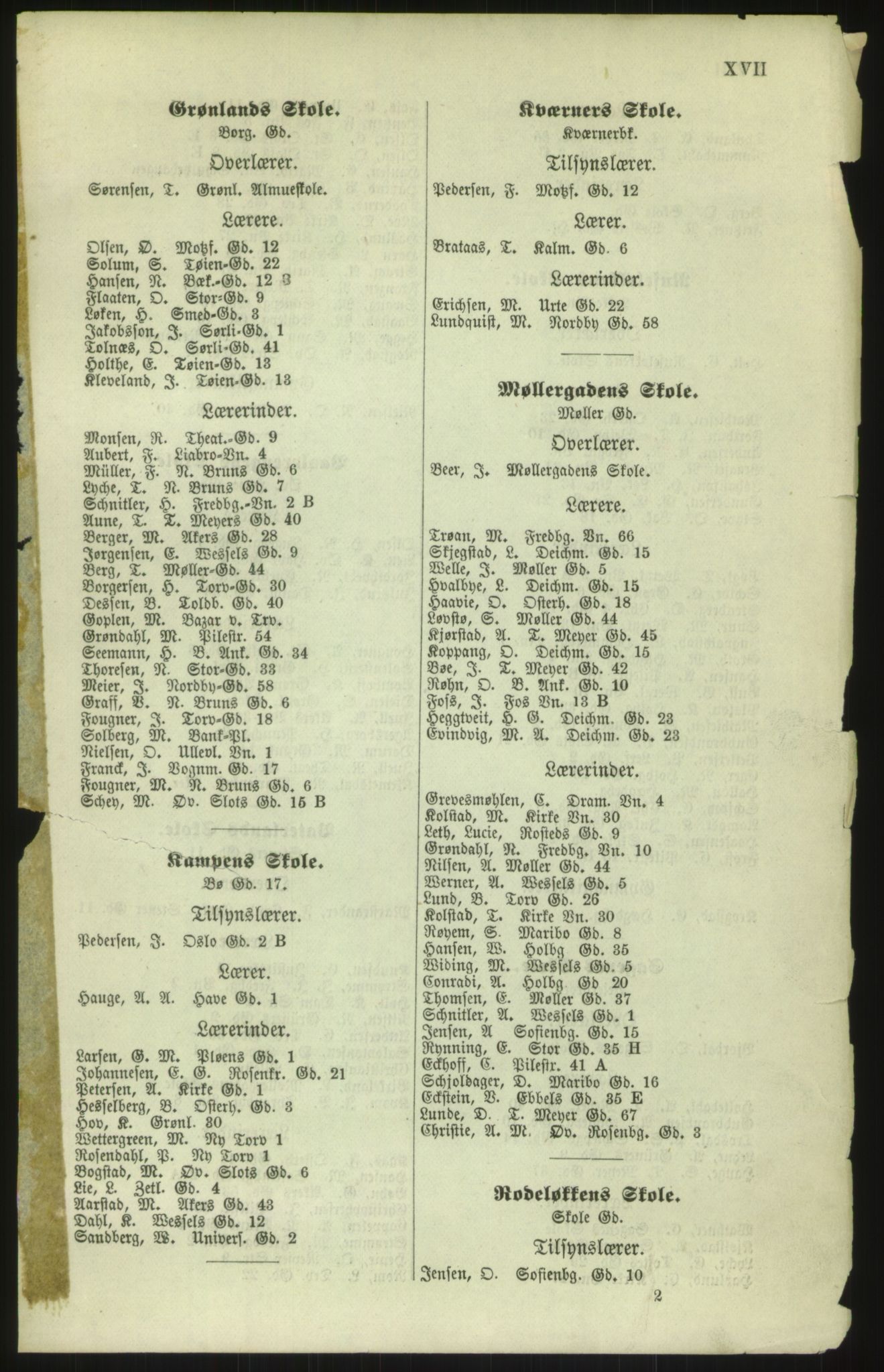 Kristiania/Oslo adressebok, PUBL/-, 1879, p. XVII