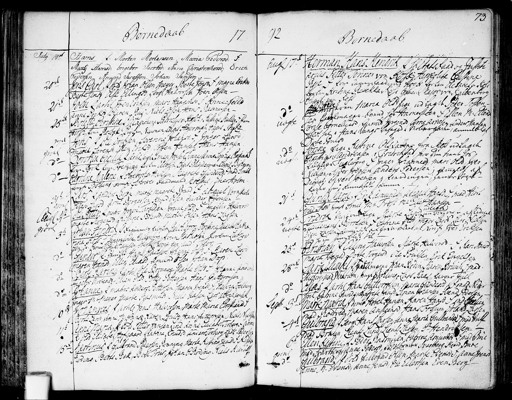 Garnisonsmenigheten Kirkebøker, AV/SAO-A-10846/F/Fa/L0003: Parish register (official) no. 3, 1777-1809, p. 73