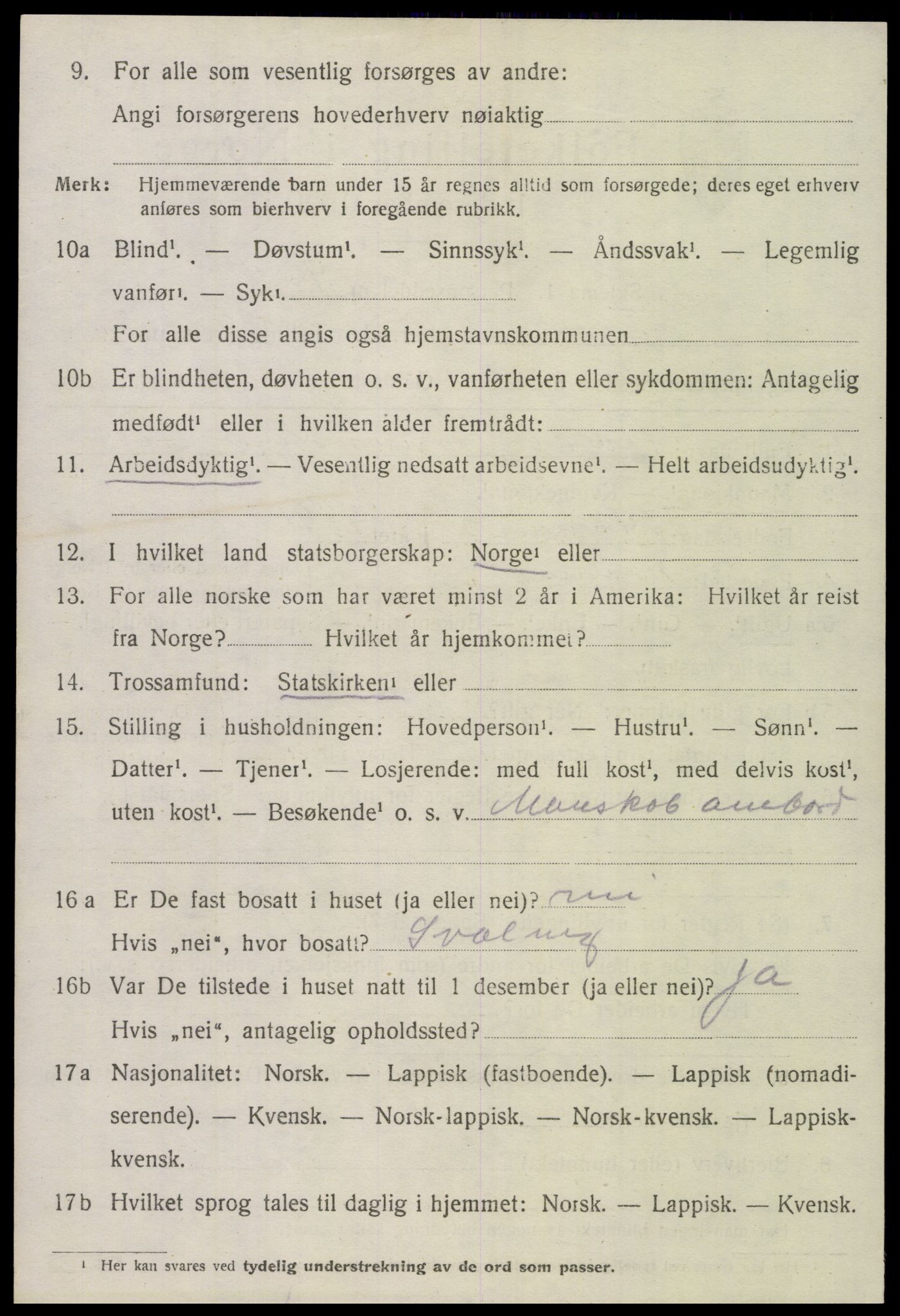 SAT, 1920 census for Træna, 1920, p. 1277