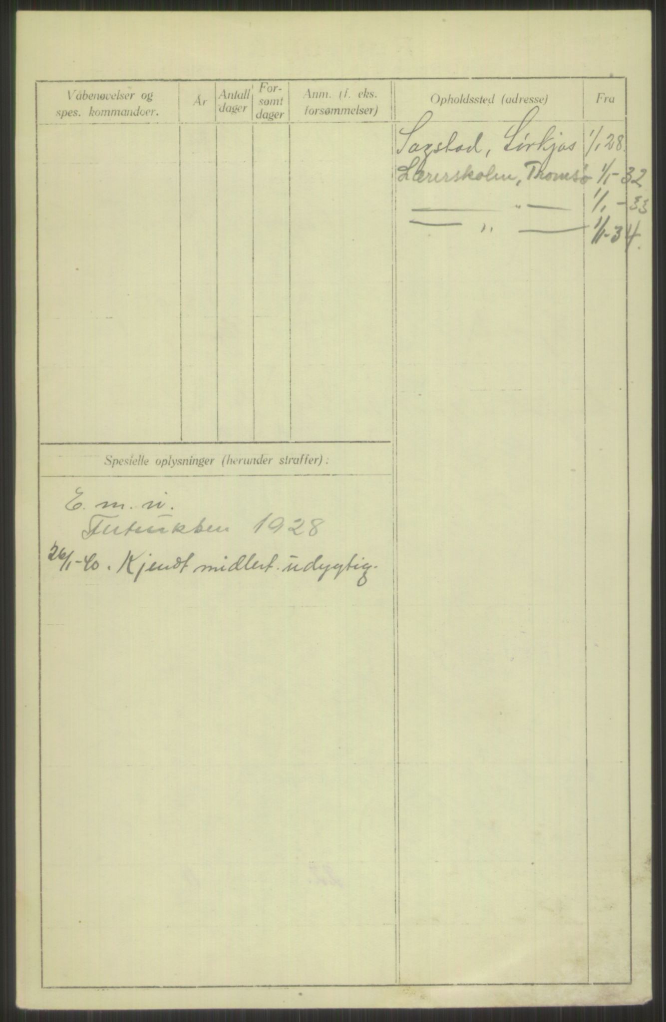 Forsvaret, Troms infanteriregiment nr. 16, AV/RA-RAFA-3146/P/Pa/L0013/0003: Rulleblad / Rulleblad for regimentets menige mannskaper, årsklasse 1928, 1928, p. 464