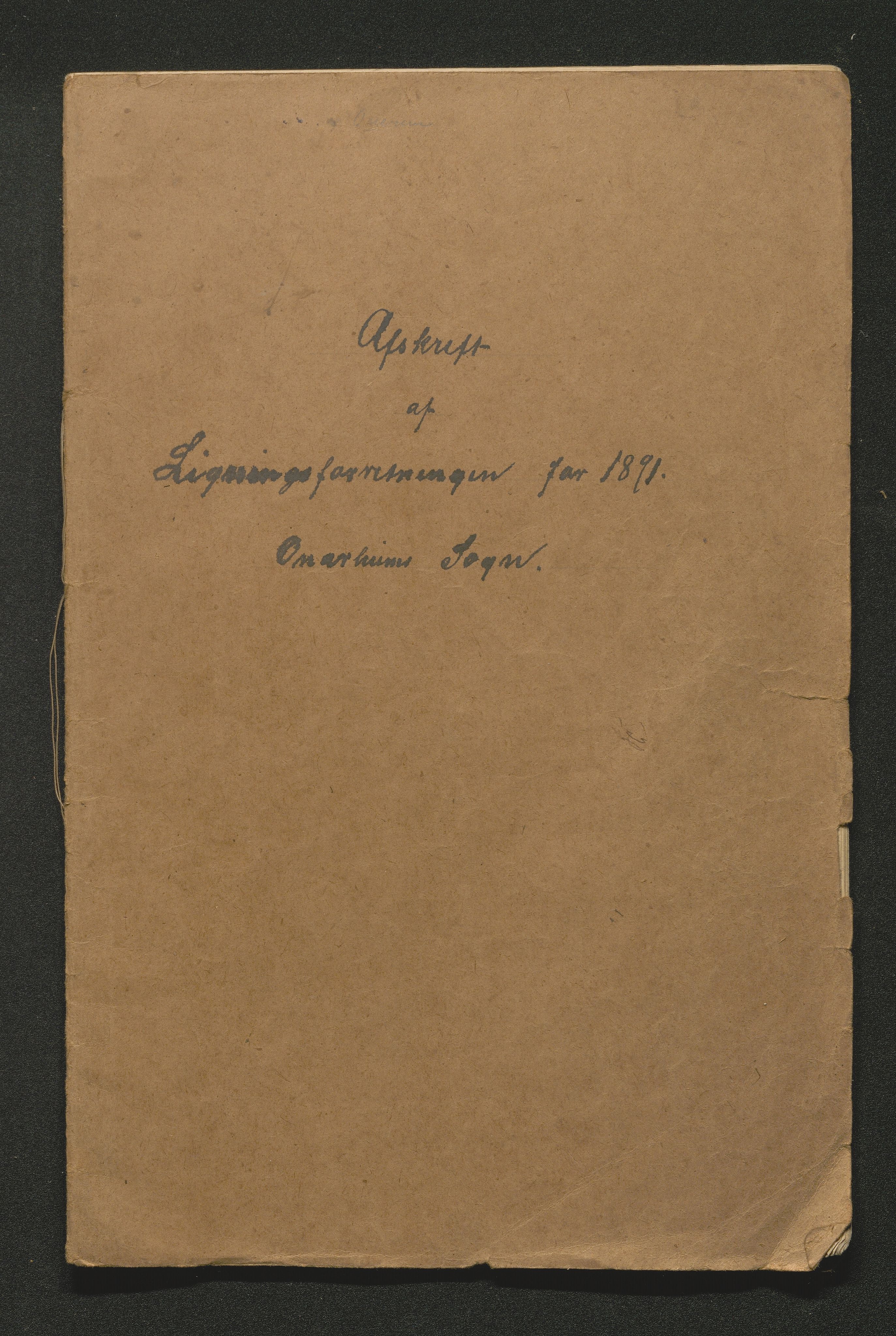 Tysnes kommune. Likningsnemnda. Onarheim sokn, IKAH/1223-142.1/F/Fa/L0002/0004: Likningsprotokoll, utskriftar / Likningsprotokoll, utskrifter, 1891