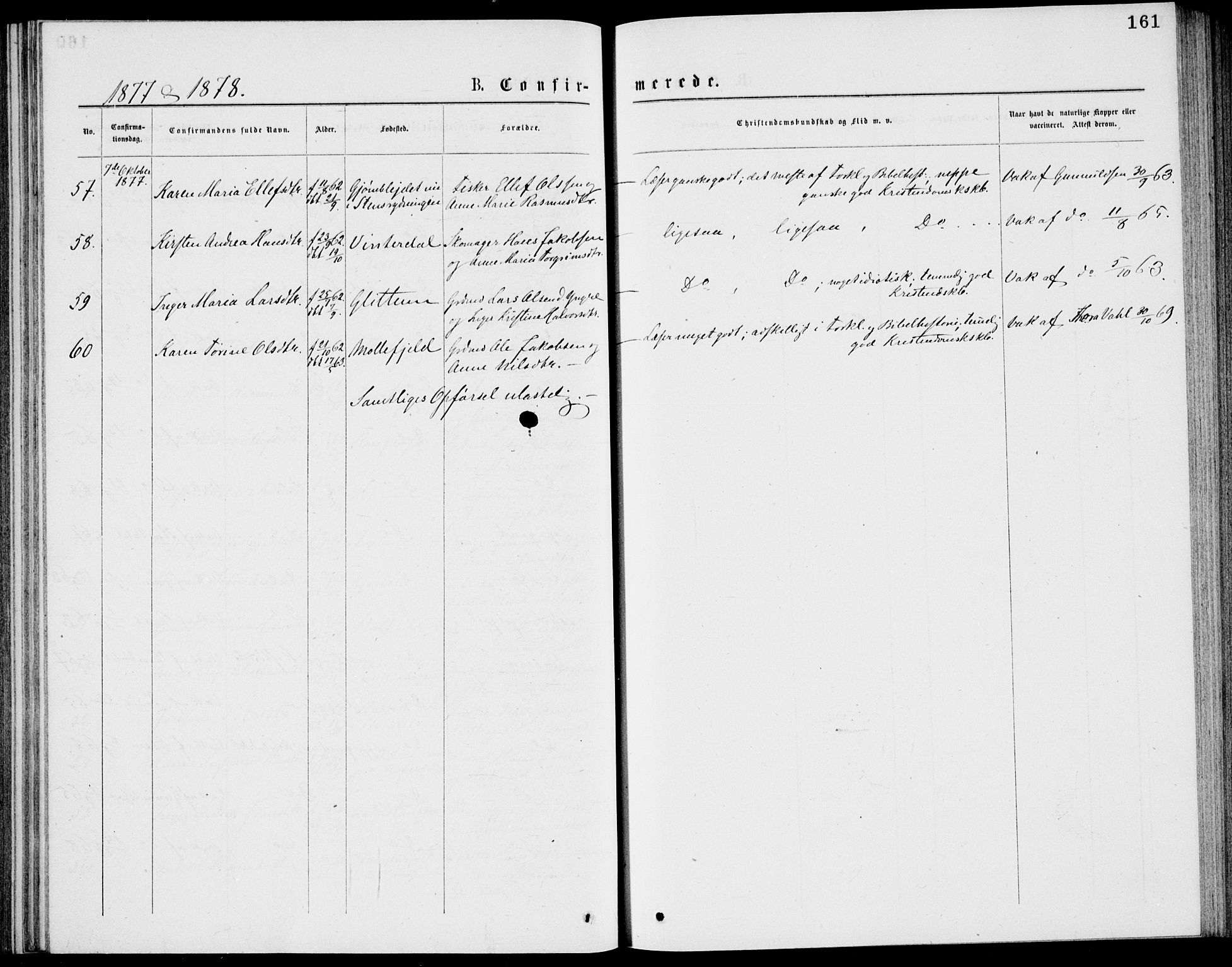 Bamble kirkebøker, AV/SAKO-A-253/G/Ga/L0007: Parish register (copy) no. I 7, 1876-1877, p. 161