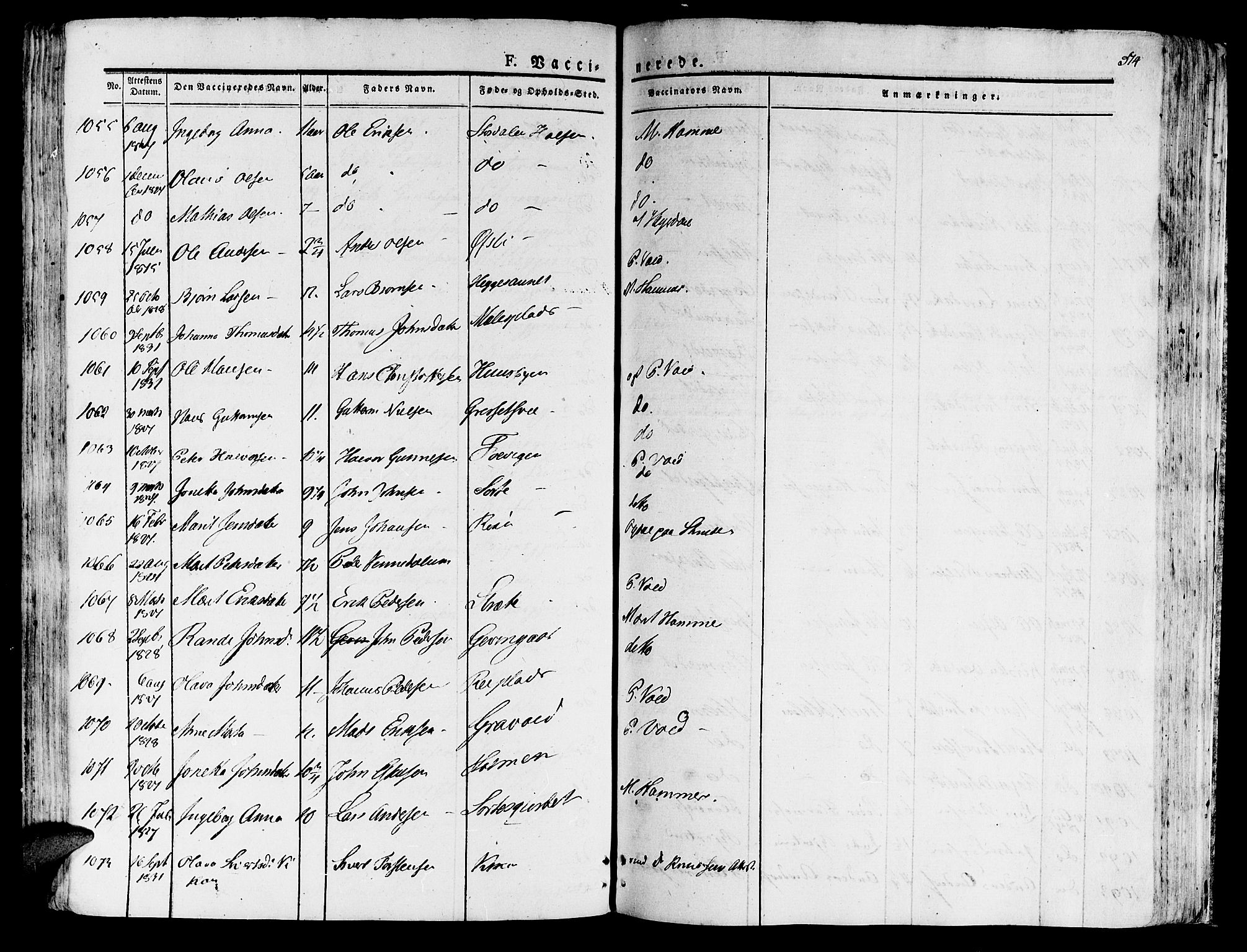 Ministerialprotokoller, klokkerbøker og fødselsregistre - Nord-Trøndelag, SAT/A-1458/709/L0070: Parish register (official) no. 709A10, 1820-1832, p. 514