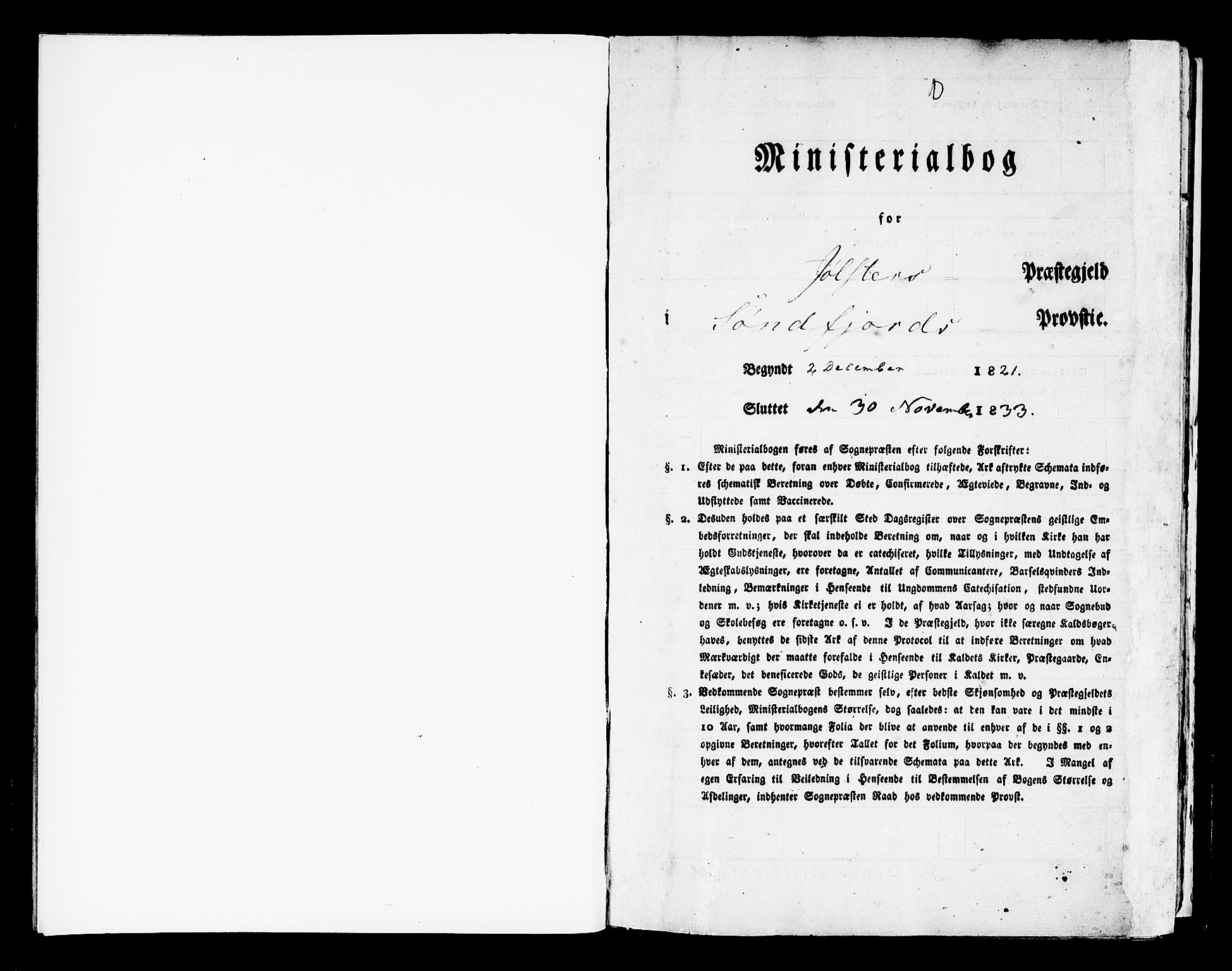 Jølster sokneprestembete, AV/SAB-A-80701/H/Haa/Haaa/L0008: Parish register (official) no. A 8, 1821-1833