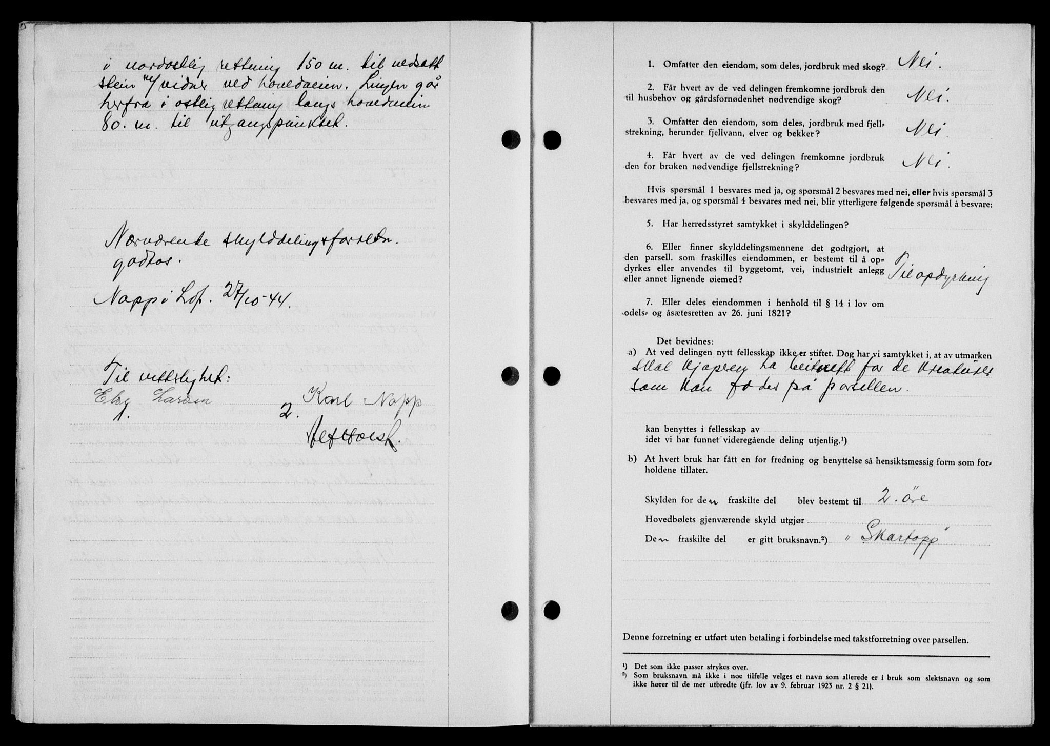 Lofoten sorenskriveri, SAT/A-0017/1/2/2C/L0013a: Mortgage book no. 13a, 1944-1946, Diary no: : 24/1945