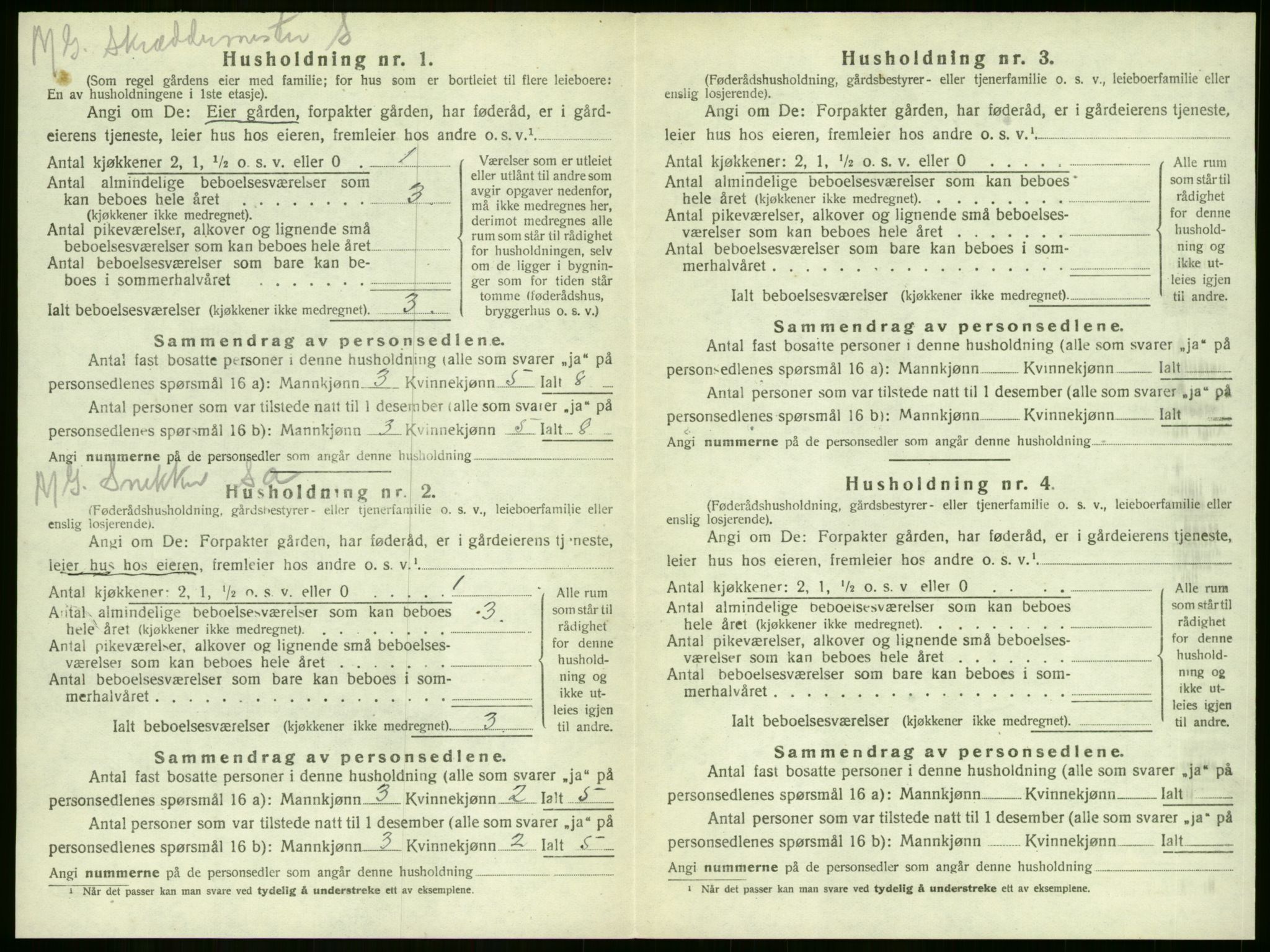 SAKO, 1920 census for Sandeherred, 1920, p. 1171