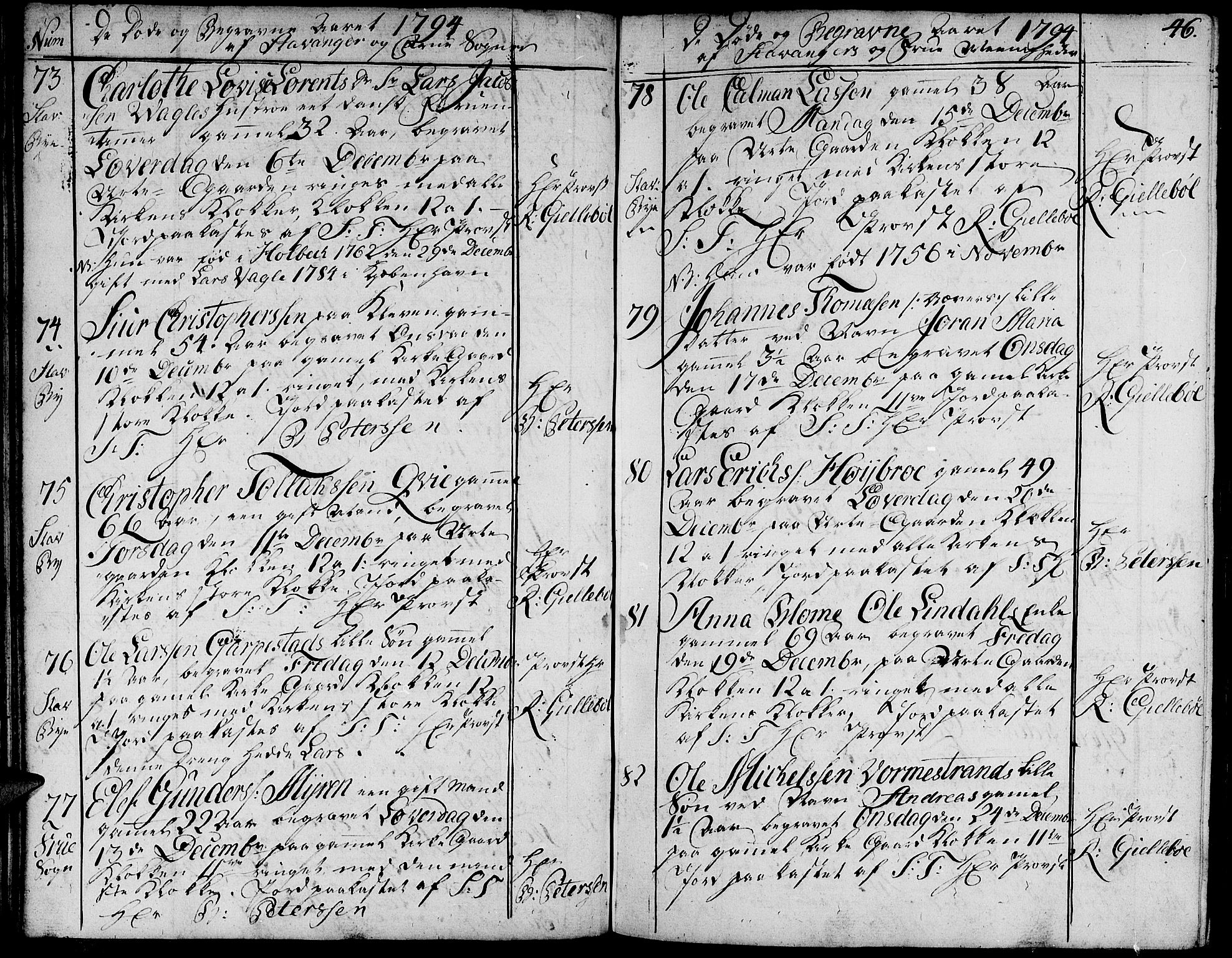 Domkirken sokneprestkontor, AV/SAST-A-101812/001/30/30BA/L0007: Parish register (official) no. A 7, 1789-1815, p. 46