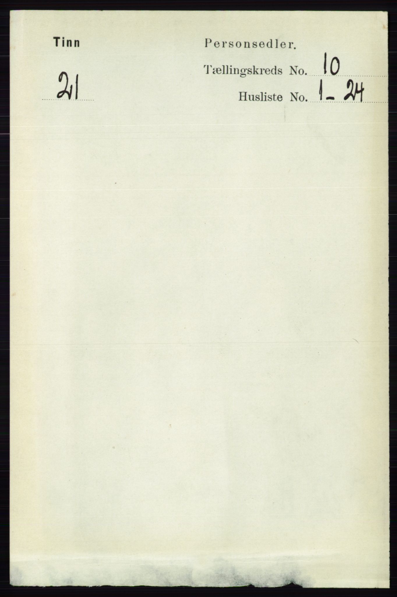 RA, 1891 census for 0826 Tinn, 1891, p. 1966