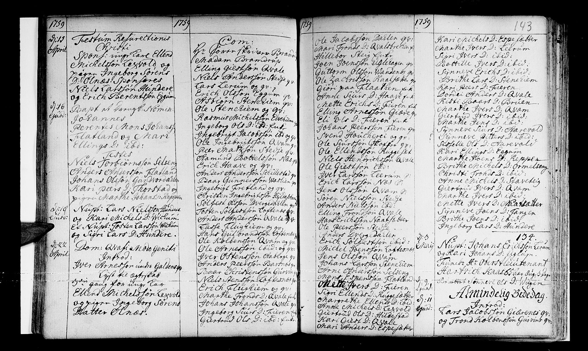 Sogndal sokneprestembete, AV/SAB-A-81301/H/Haa/Haaa/L0003: Parish register (official) no. A 3, 1747-1768, p. 143