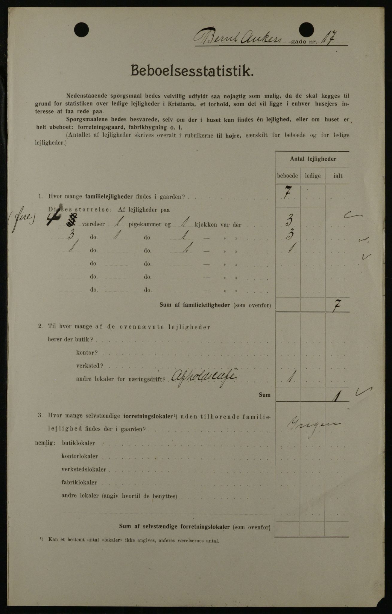 OBA, Municipal Census 1908 for Kristiania, 1908, p. 4681