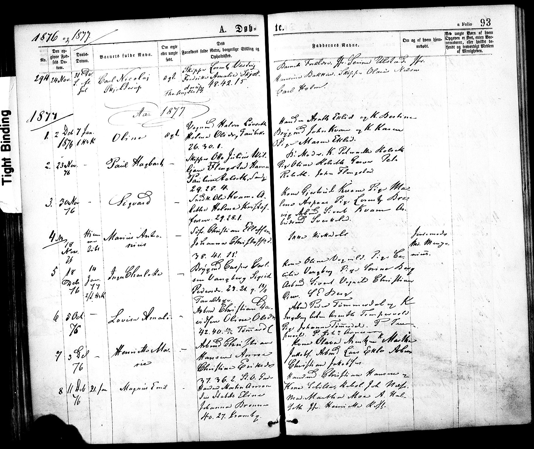 Ministerialprotokoller, klokkerbøker og fødselsregistre - Sør-Trøndelag, SAT/A-1456/602/L0118: Parish register (official) no. 602A16, 1873-1879, p. 93