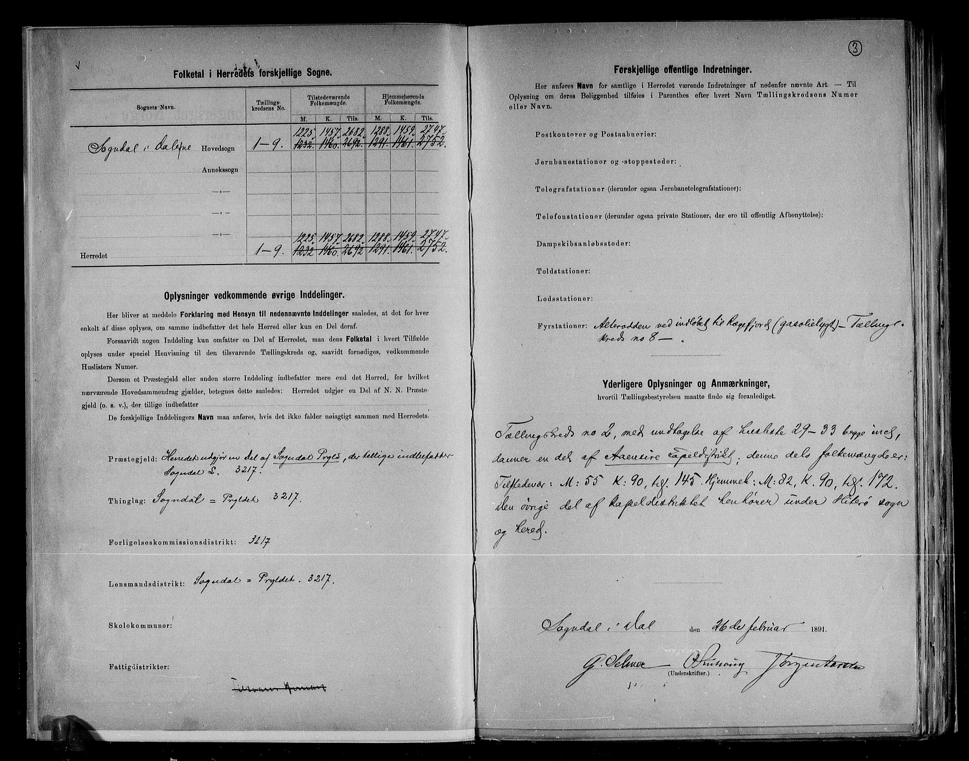 RA, 1891 census for 1111 Sokndal, 1891, p. 3