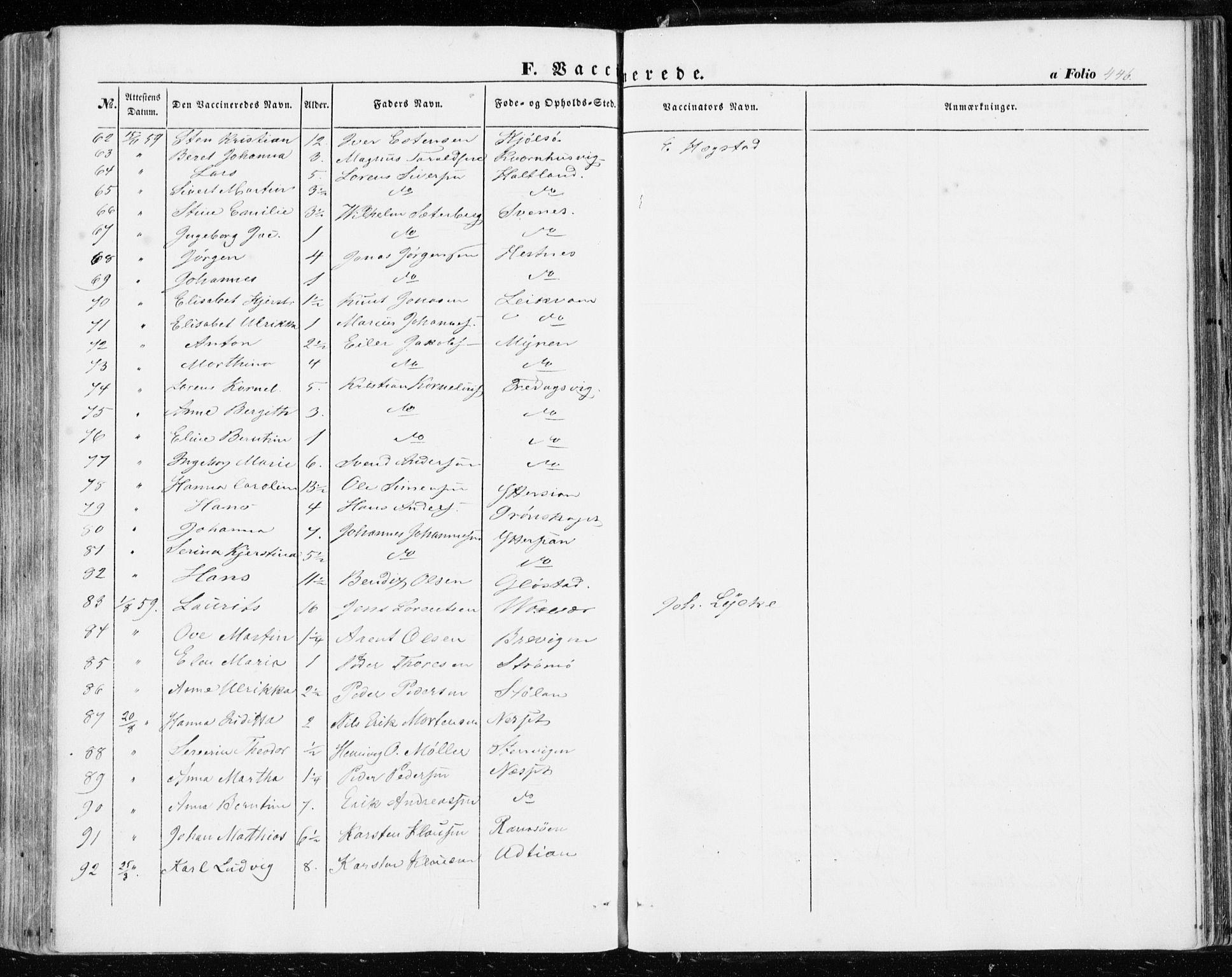 Ministerialprotokoller, klokkerbøker og fødselsregistre - Sør-Trøndelag, AV/SAT-A-1456/634/L0530: Parish register (official) no. 634A06, 1852-1860, p. 446