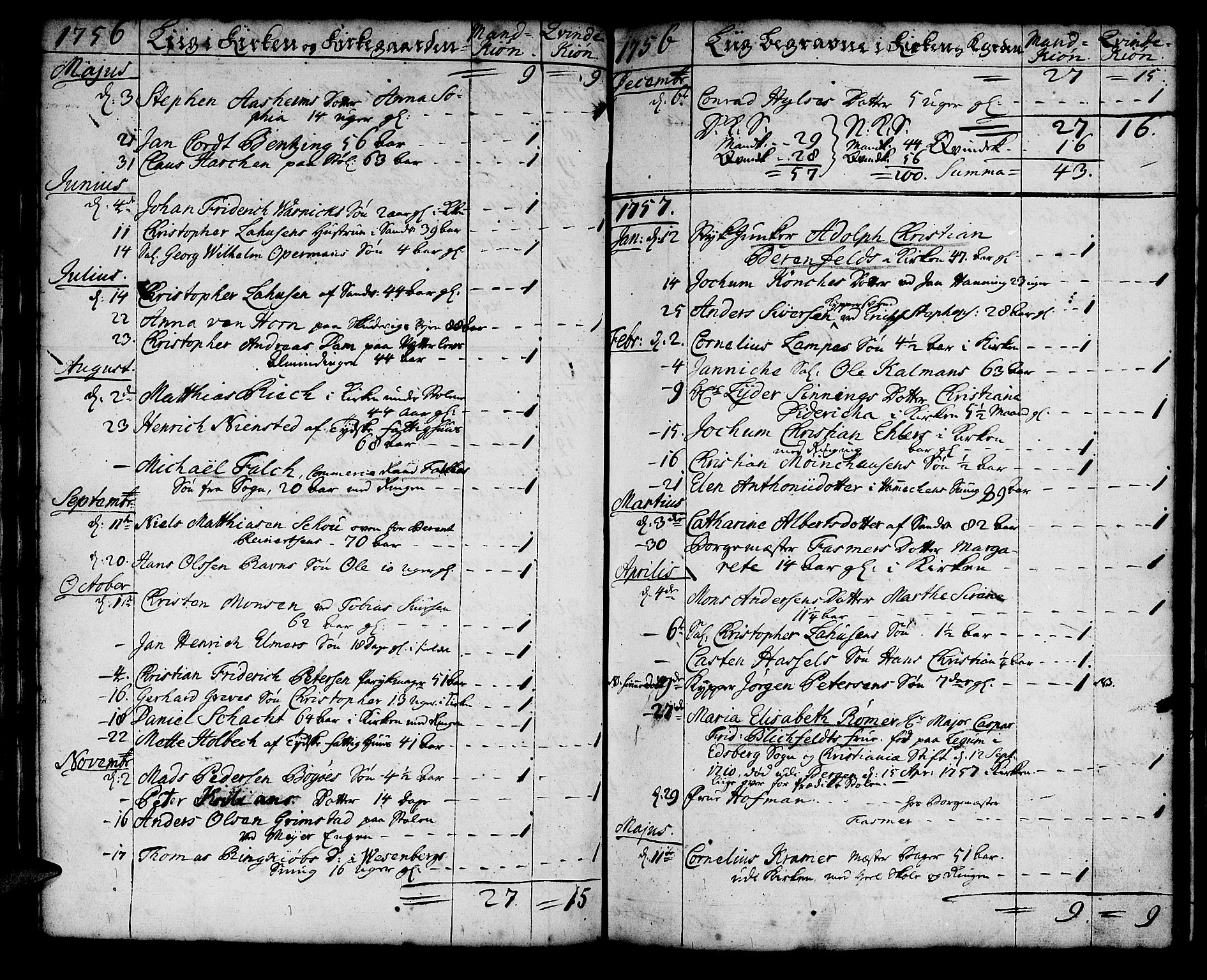 Korskirken sokneprestembete, SAB/A-76101/H/Haa/L0011: Parish register (official) no. A 11, 1731-1785, p. 166