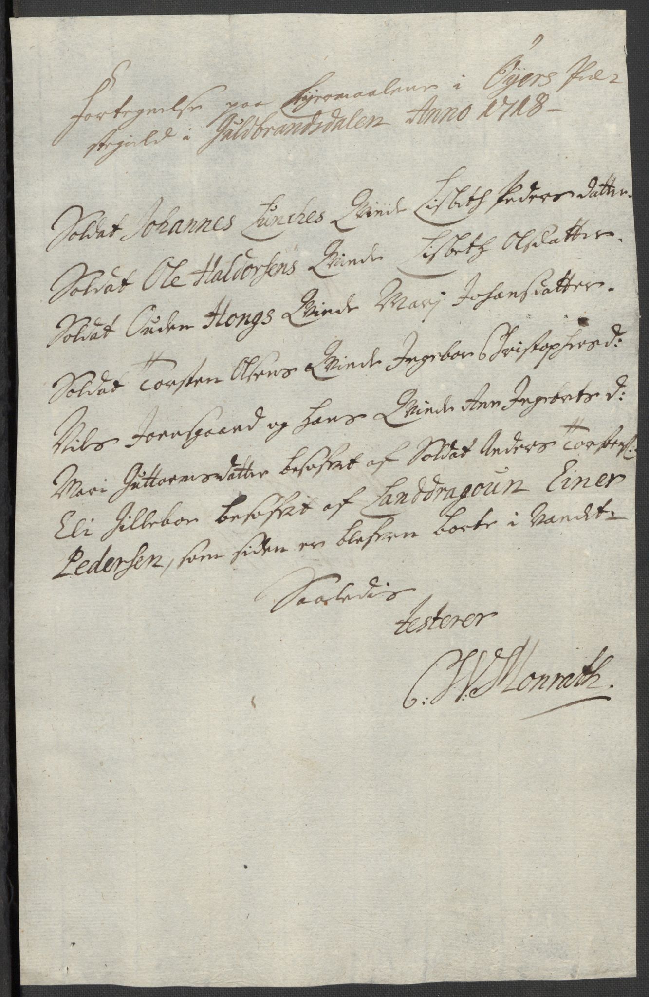 Rentekammeret inntil 1814, Reviderte regnskaper, Fogderegnskap, AV/RA-EA-4092/R17/L1188: Fogderegnskap Gudbrandsdal, 1718, p. 95