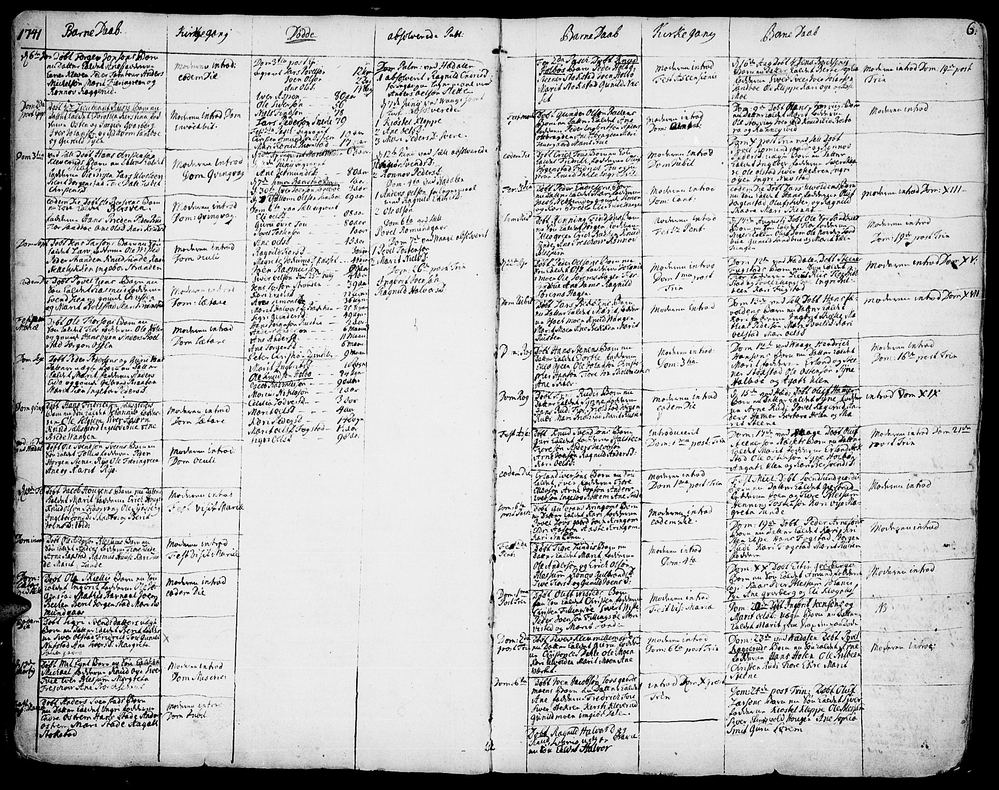 Vågå prestekontor, SAH/PREST-076/H/Ha/Haa/L0001: Parish register (official) no. 1, 1739-1810, p. 6