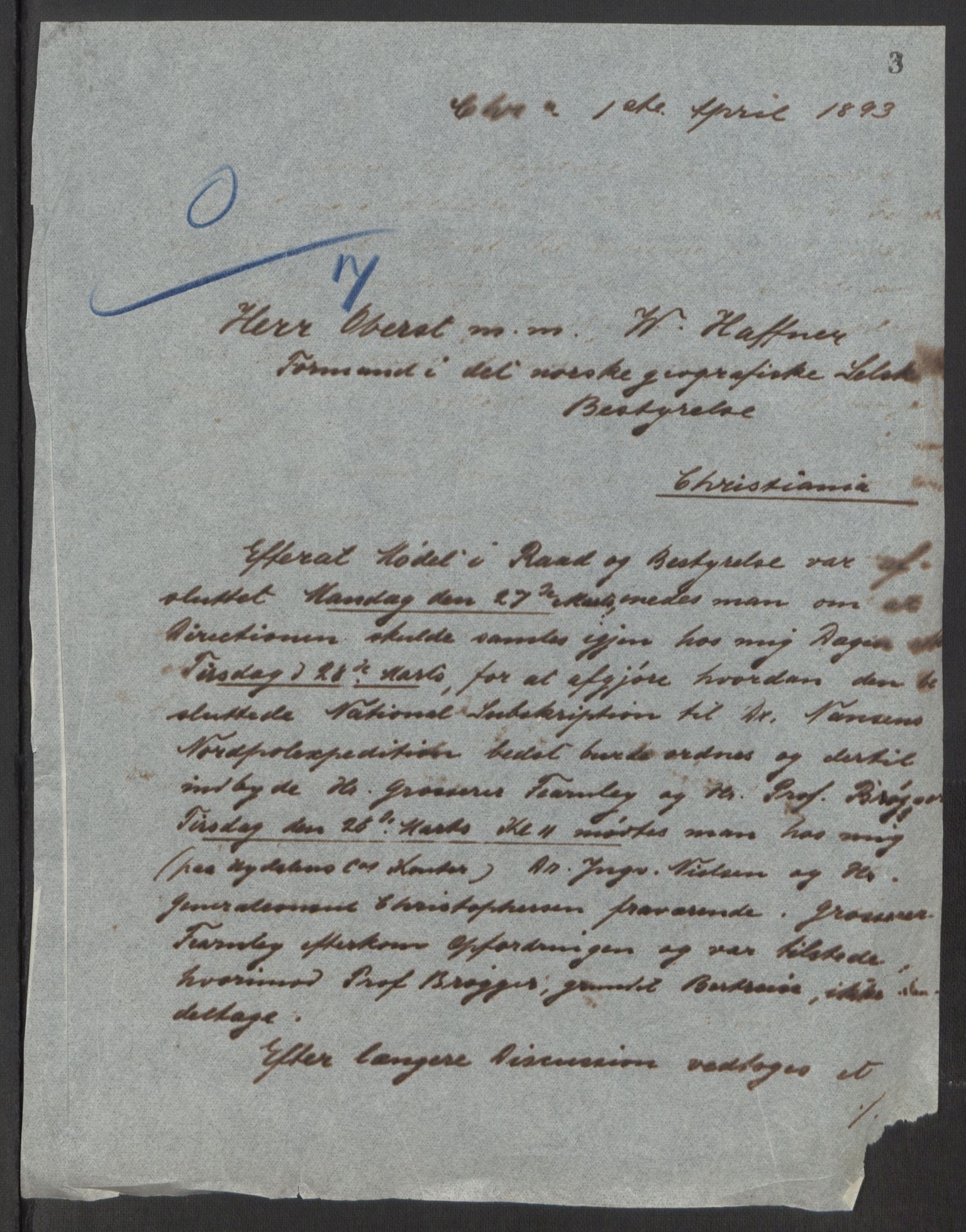 Arbeidskomitéen for Fridtjof Nansens polarekspedisjon, AV/RA-PA-0061/D/L0001/0001: Pengeinnsamlingen / Kopibok, 1893-1895, p. 6