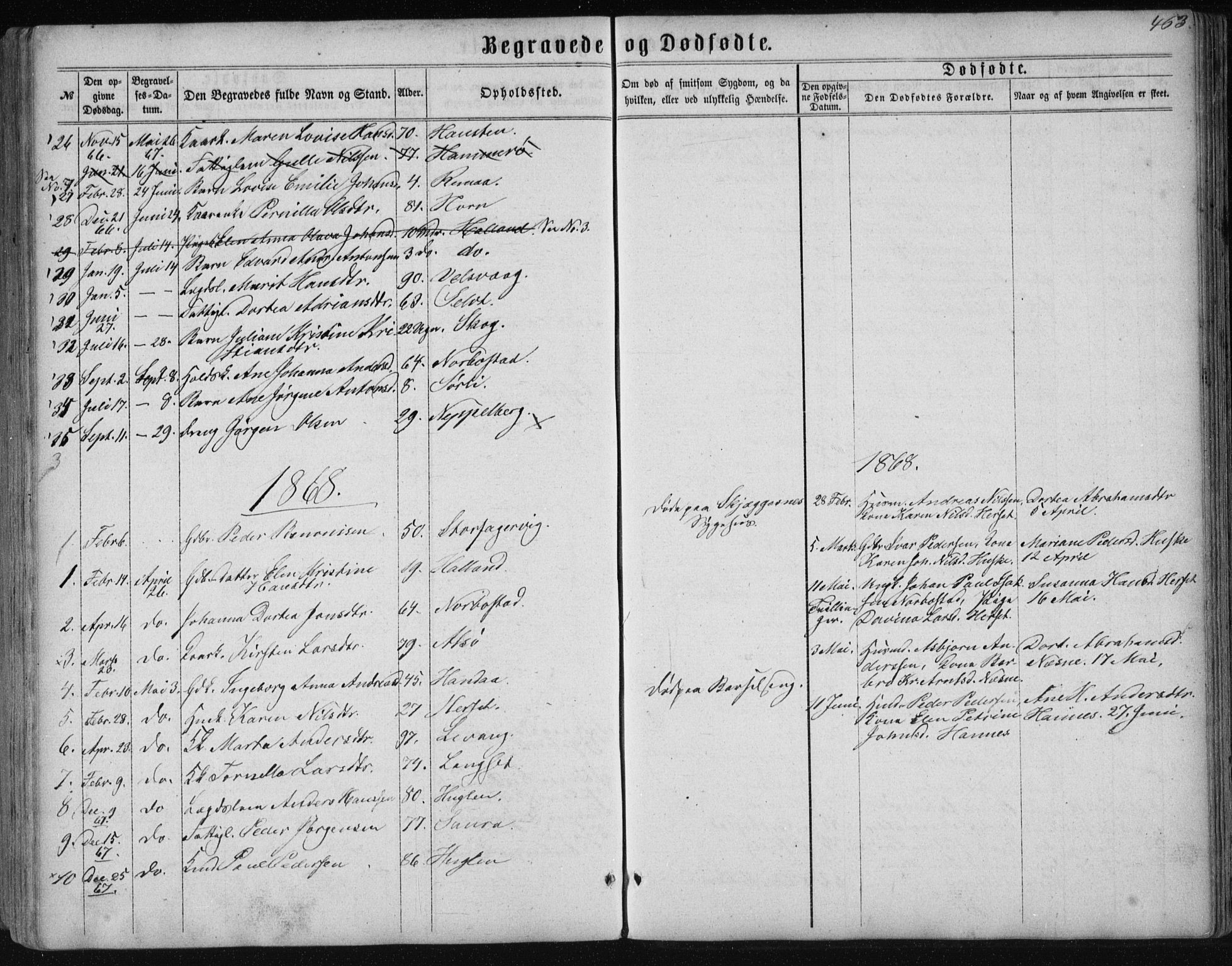 Ministerialprotokoller, klokkerbøker og fødselsregistre - Nordland, SAT/A-1459/838/L0556: Parish register (copy) no. 838C03, 1861-1893, p. 463